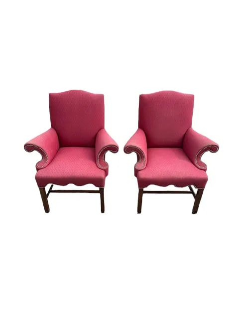 Pair of 1920s Mahogany Chippendale Style Library Chairs - 3