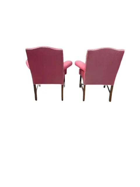 Pair of 1920s Mahogany Chippendale Style Library Chairs - 4
