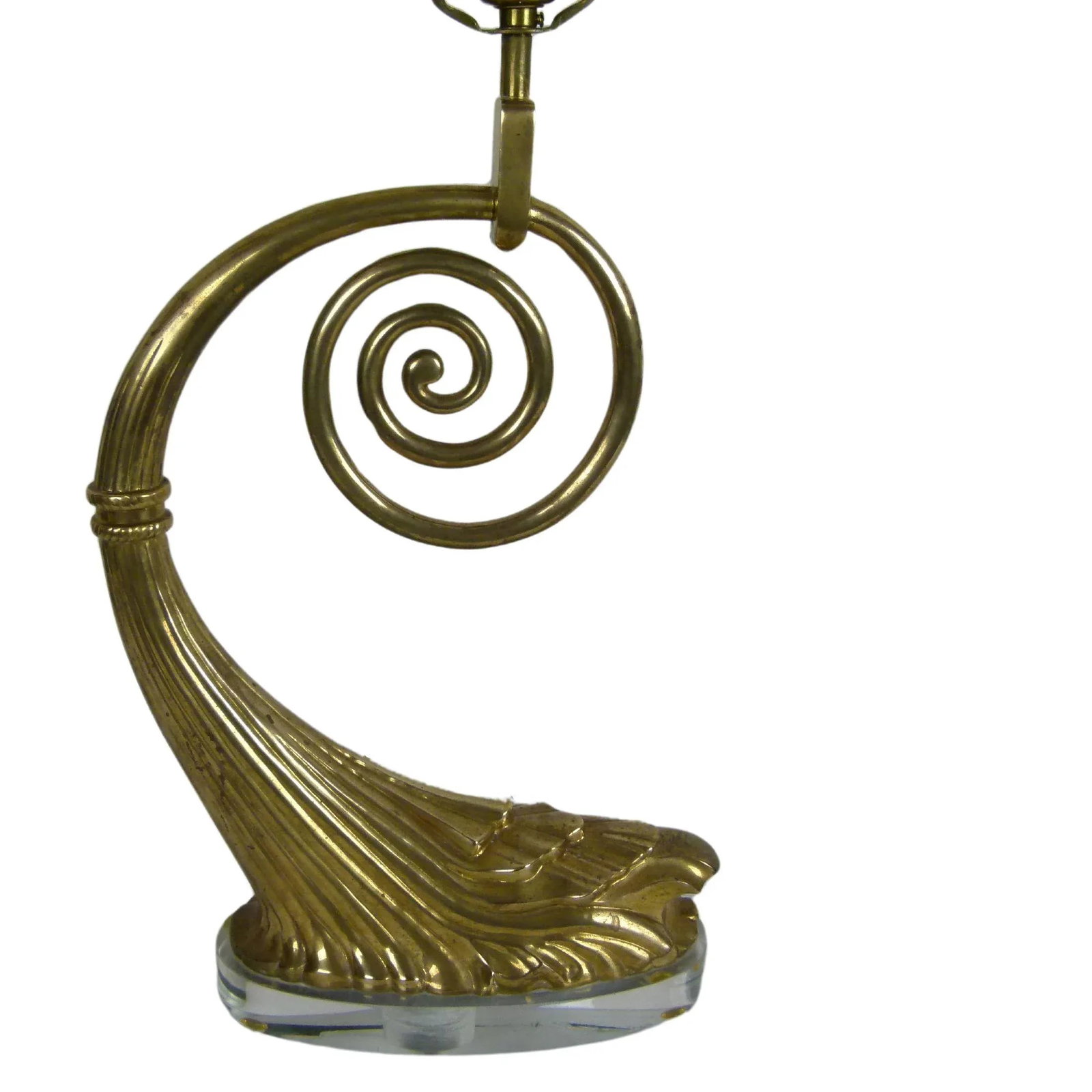 1980s Chapman Art Nouveau Brass Table Lamp on Lucite Base, 1987 - 6
