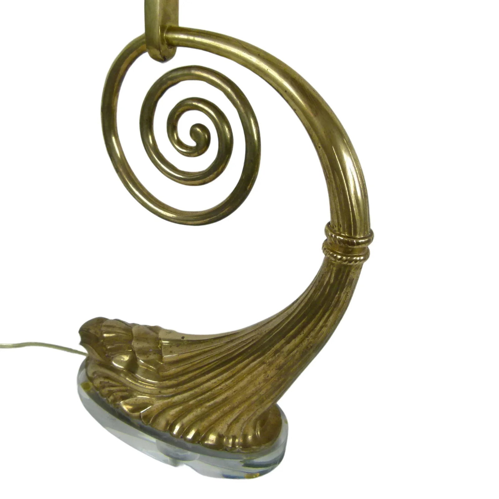 1980s Chapman Art Nouveau Brass Table Lamp on Lucite Base, 1987 - 7