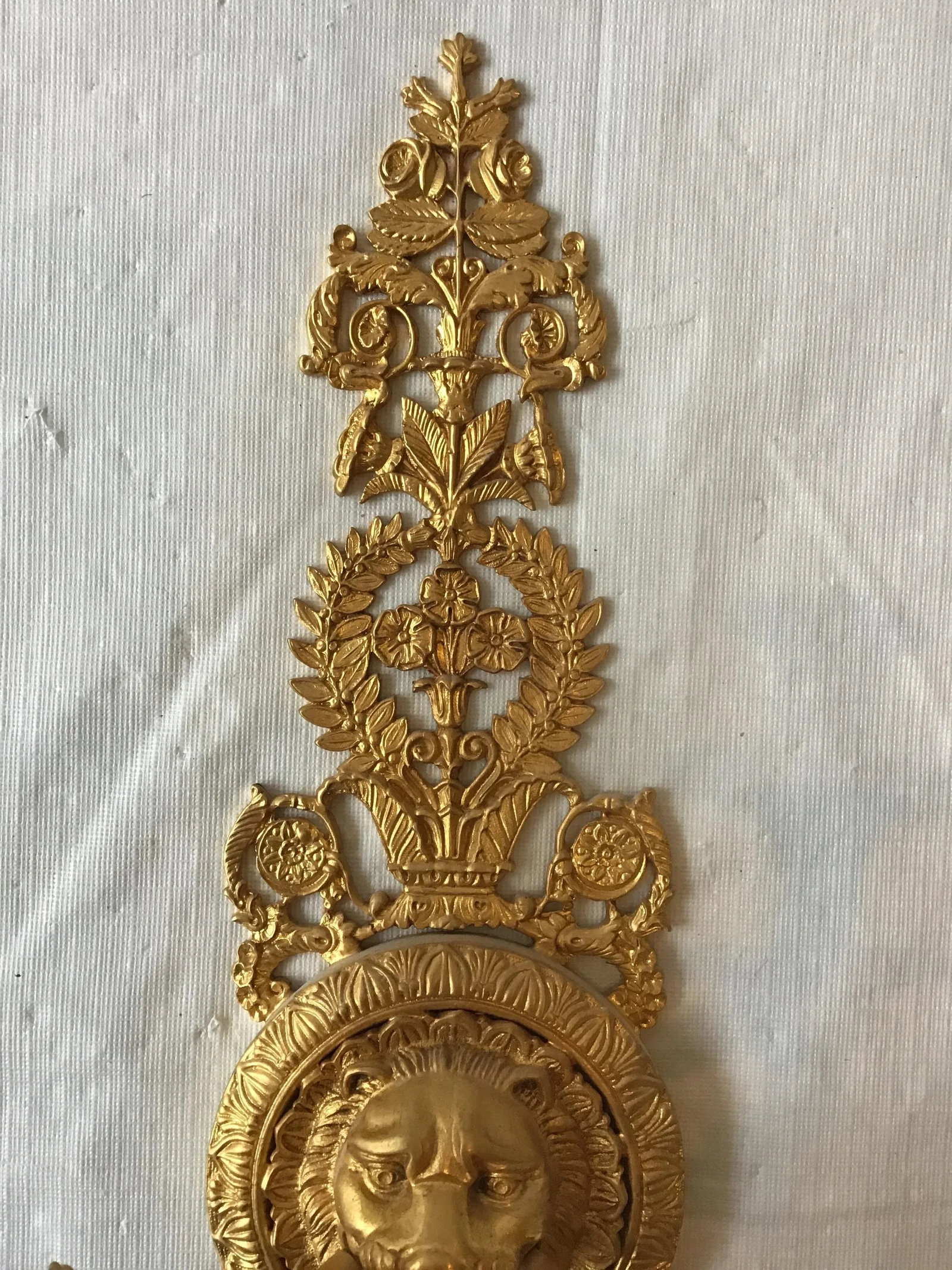 3 Versace Style Gold-Plated Lion Head Classical Sconces - 5