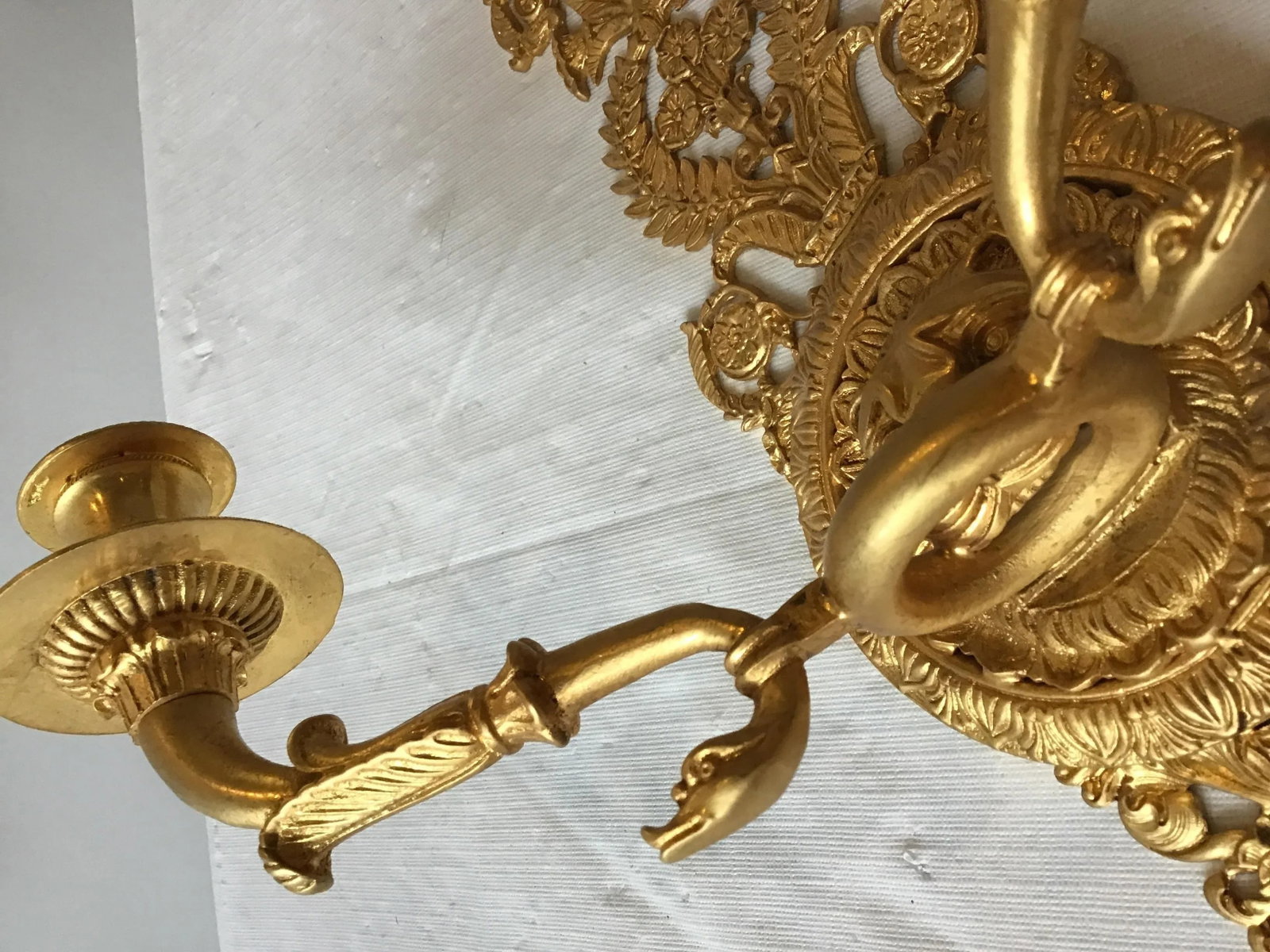 3 Versace Style Gold-Plated Lion Head Classical Sconces - 8