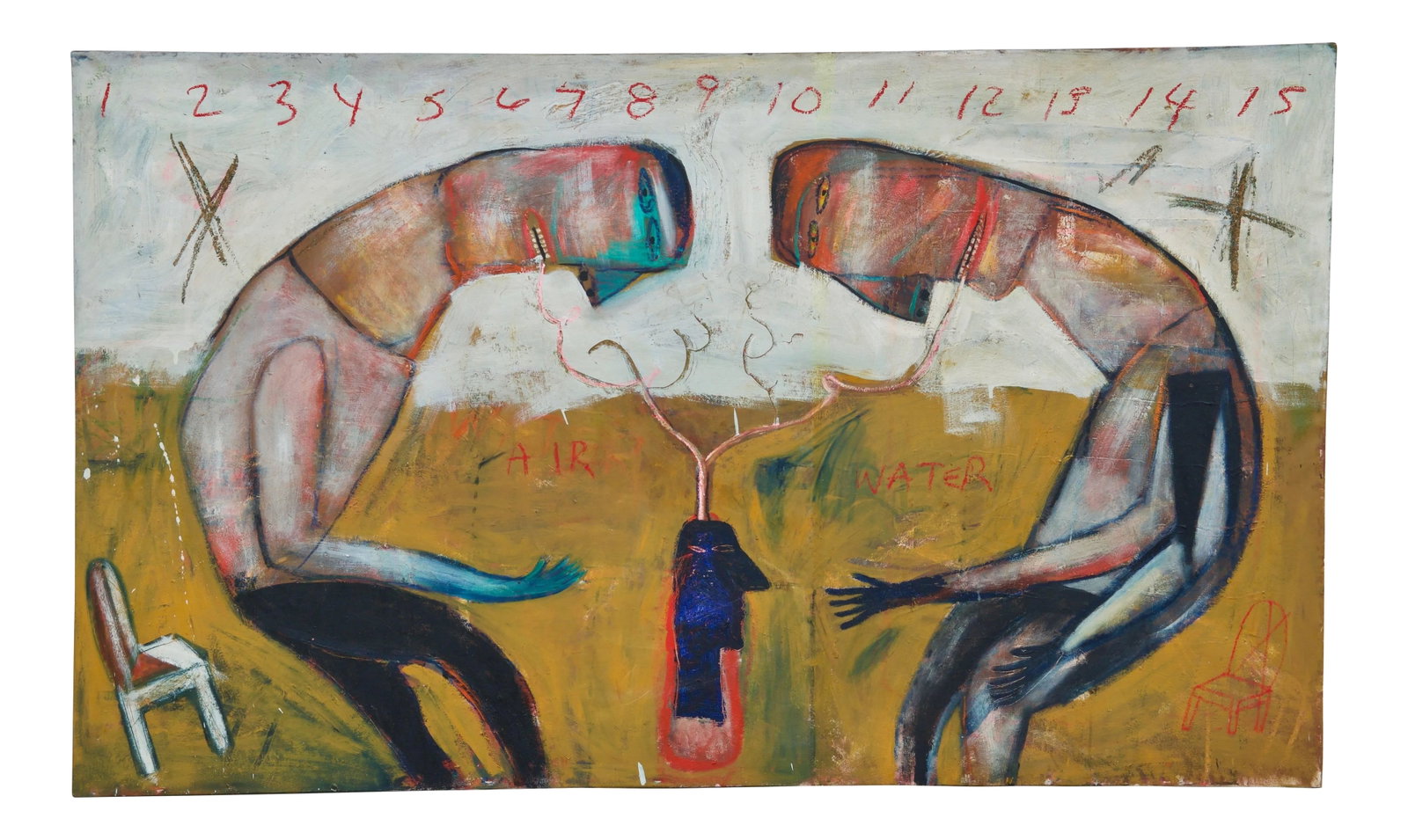 Large Oil on Canvas in the Style of Jean-Michel Basquiat (1 of 8)