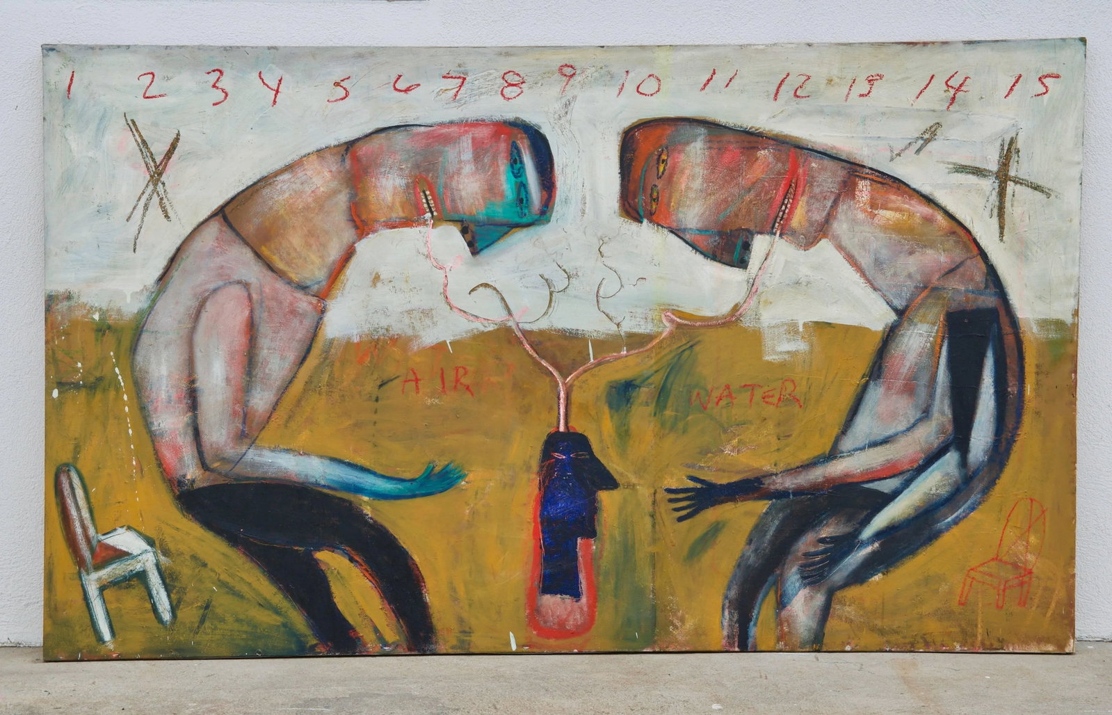 Large Oil on Canvas in the Style of Jean-Michel Basquiat - 8