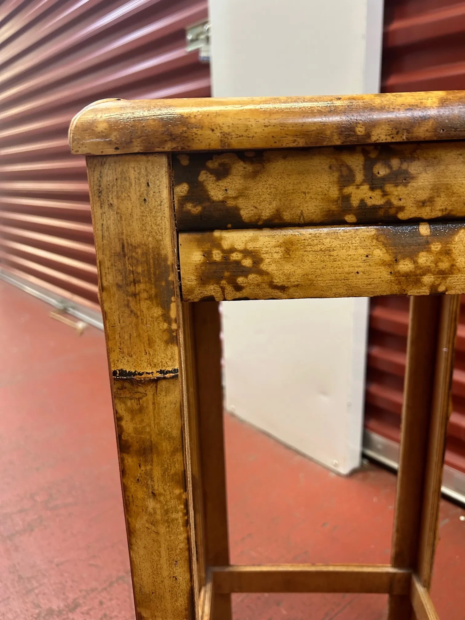Vintage Burnt Bamboo Side Table/Plant Stand - 6