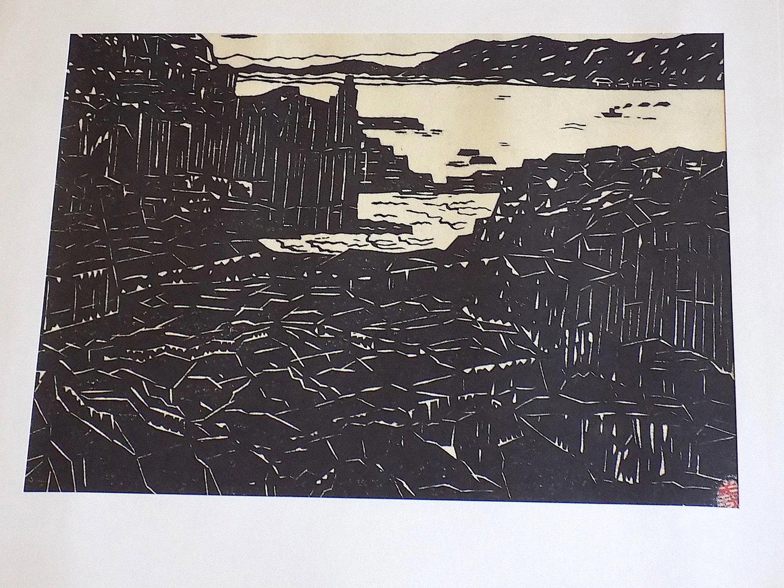 Vintage Signed Folio Size Mid 20th C. Japanese Landscape Lithographs - Set of 4 - 2