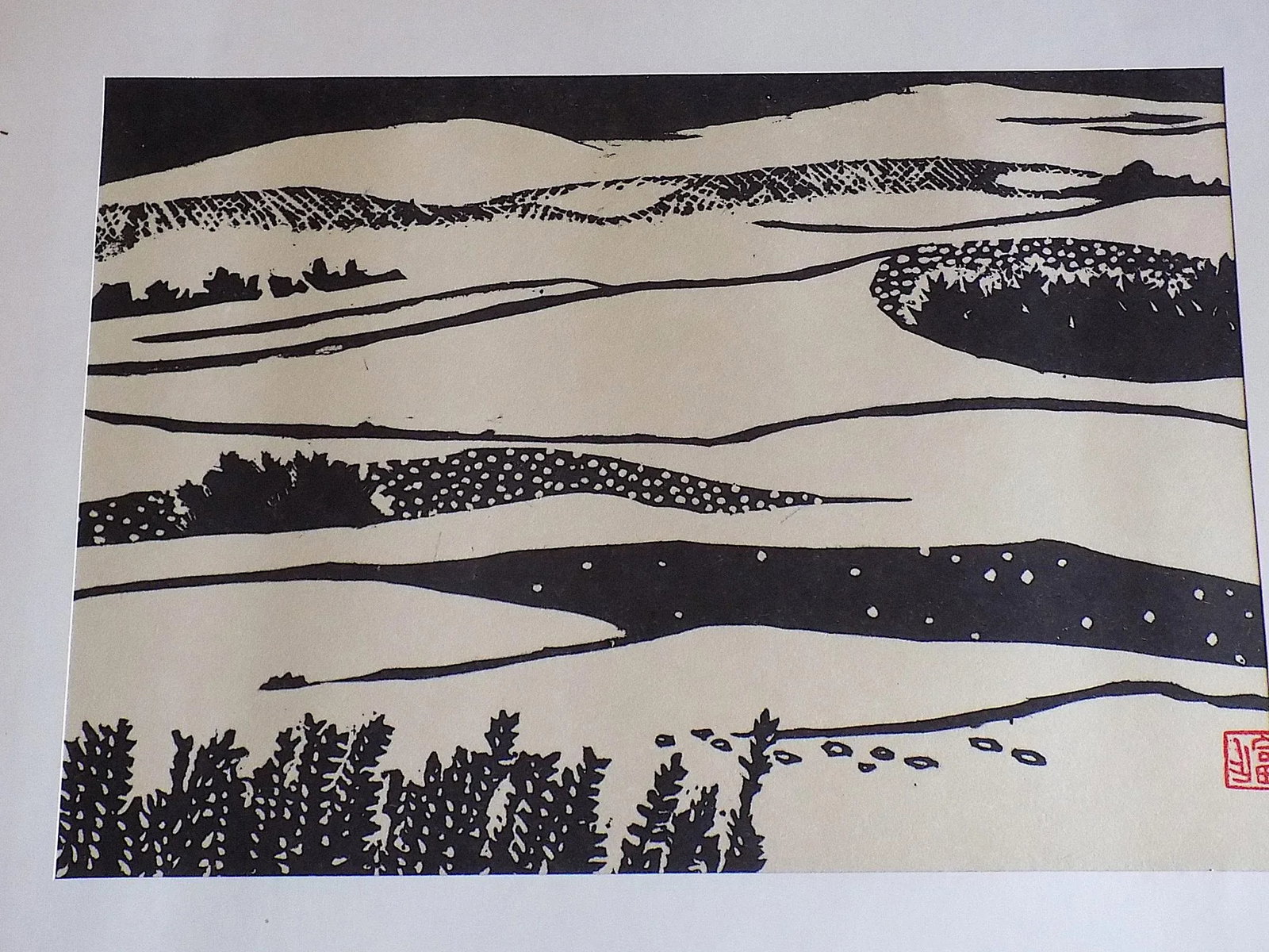 Vintage Signed Folio Size Mid 20th C. Japanese Landscape Lithographs - Set of 4 - 3