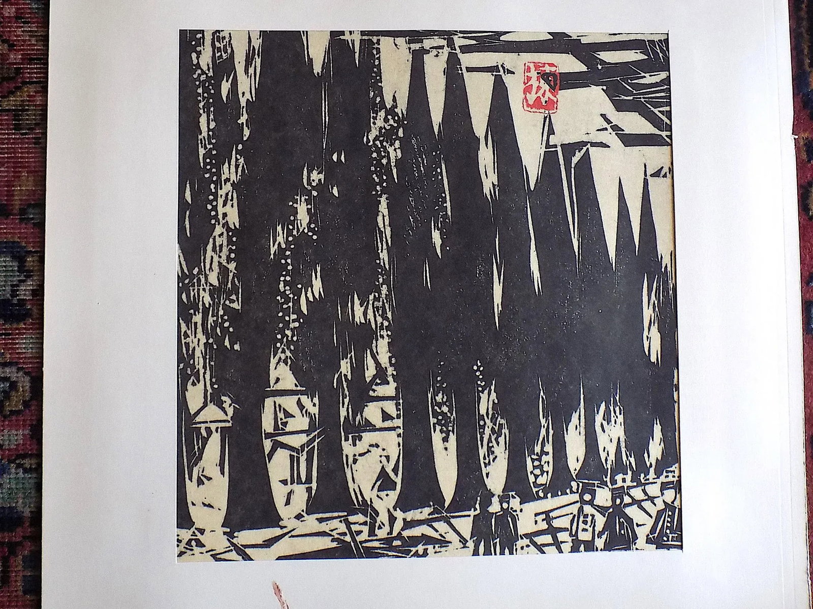 Vintage Signed Folio Size Mid 20th C. Japanese Landscape Lithographs - Set of 4 - 5