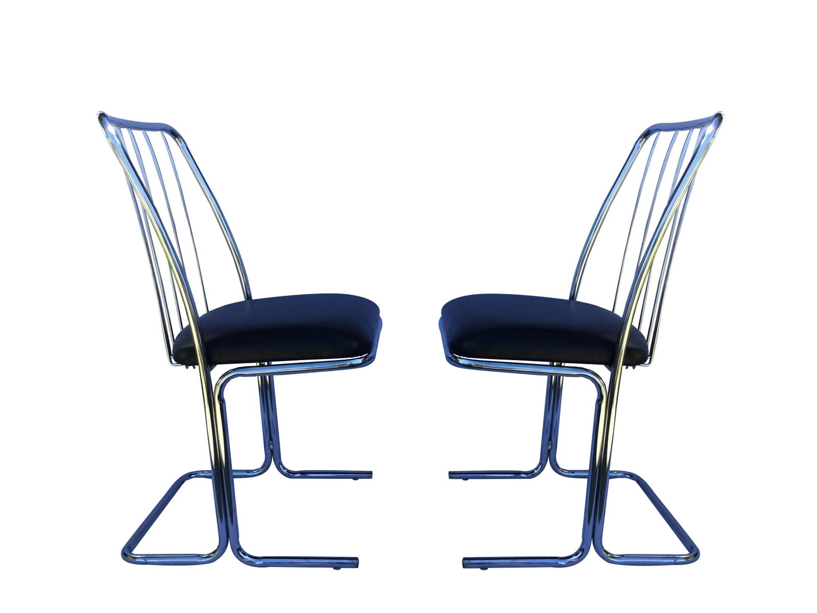 Vintage Chrome Chairs- A Pair - 2