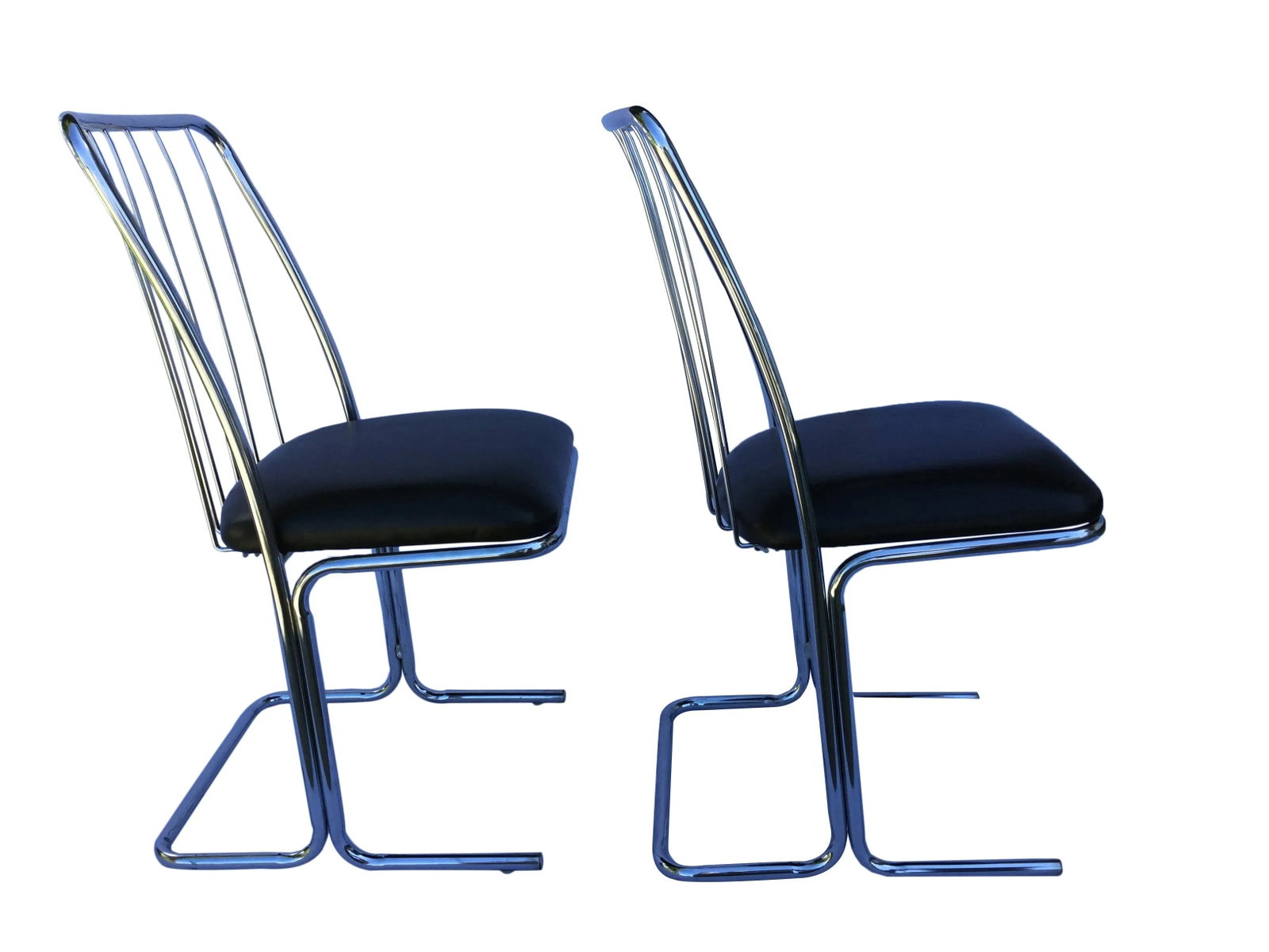 Vintage Chrome Chairs- A Pair - 3
