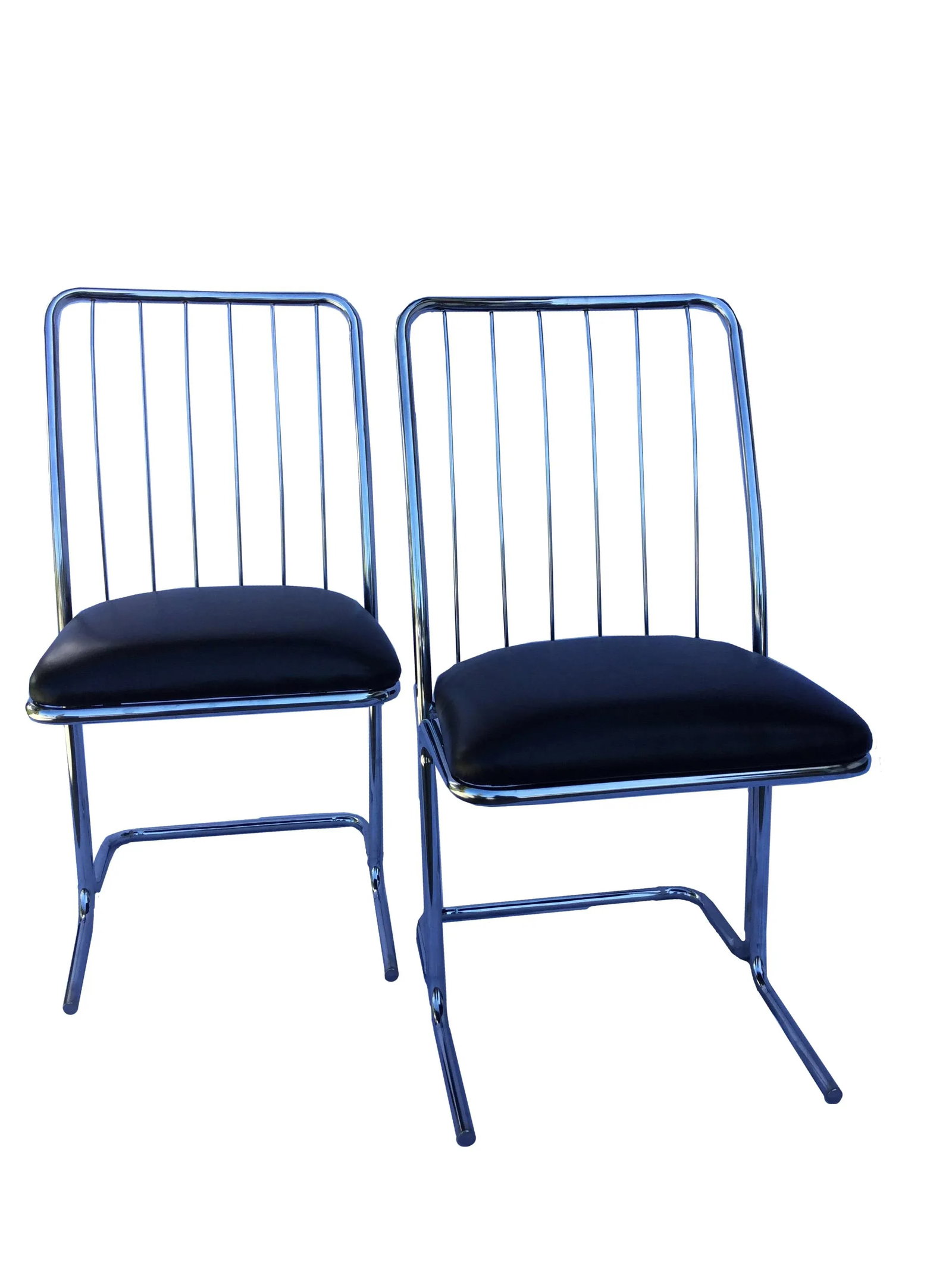 Vintage Chrome Chairs- A Pair - 5