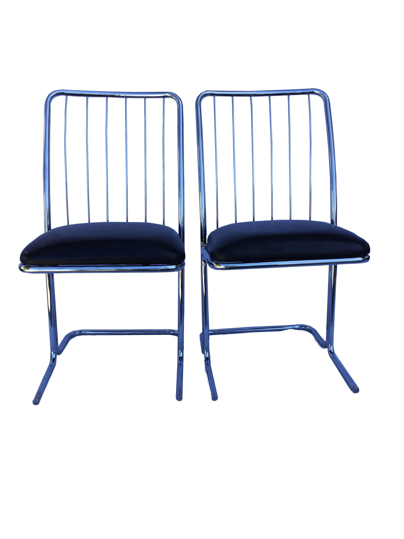 Vintage Chrome Chairs- A Pair - 7