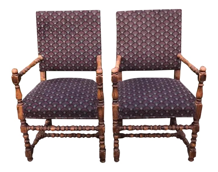 Antique Jacobean Chairs Pegged With Bulbous Turnings - a Pair: These are authentic Jacobean chairs dated 1600's. They are very old but are rock solid. They are pegged with bulbous turnings. What looks like square nails are actually wood. They are beautiful to loo