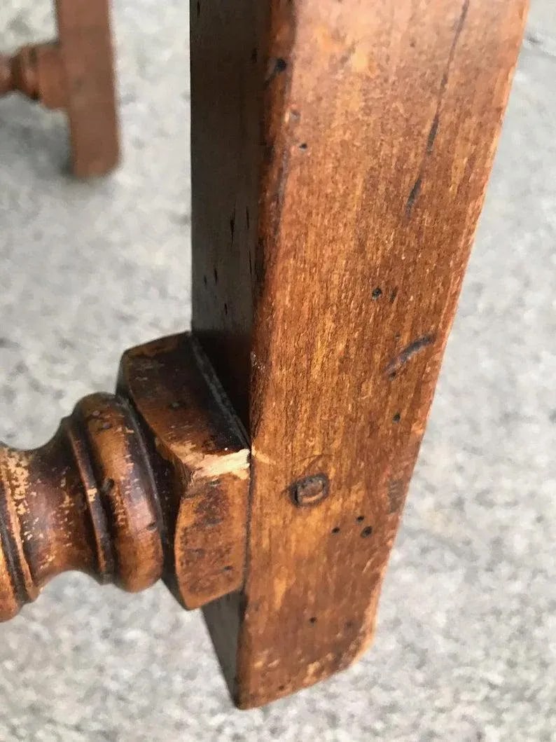 Antique Jacobean Chairs Pegged With Bulbous Turnings - a Pair - 5