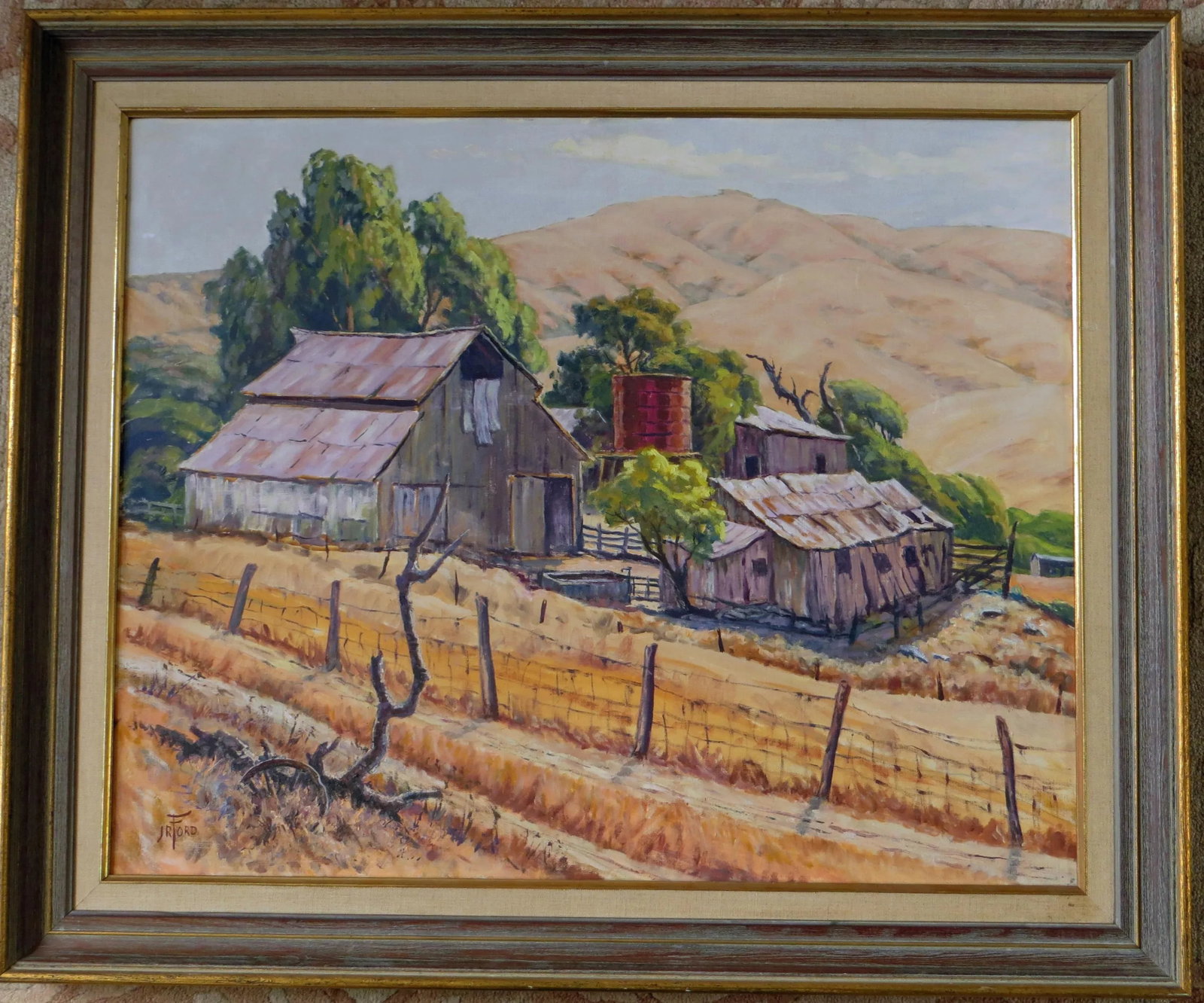 California Landscape Rancho El Camino Vintage Oil Painting - 2