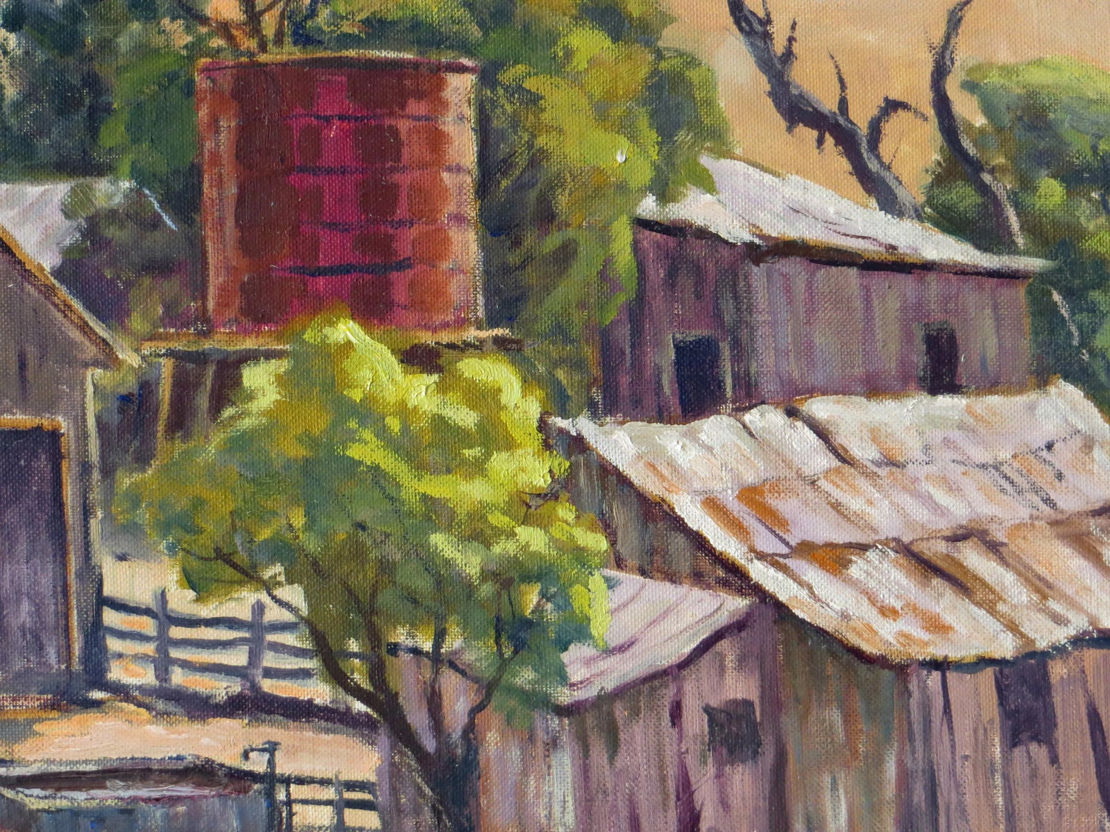 California Landscape Rancho El Camino Vintage Oil Painting - 4