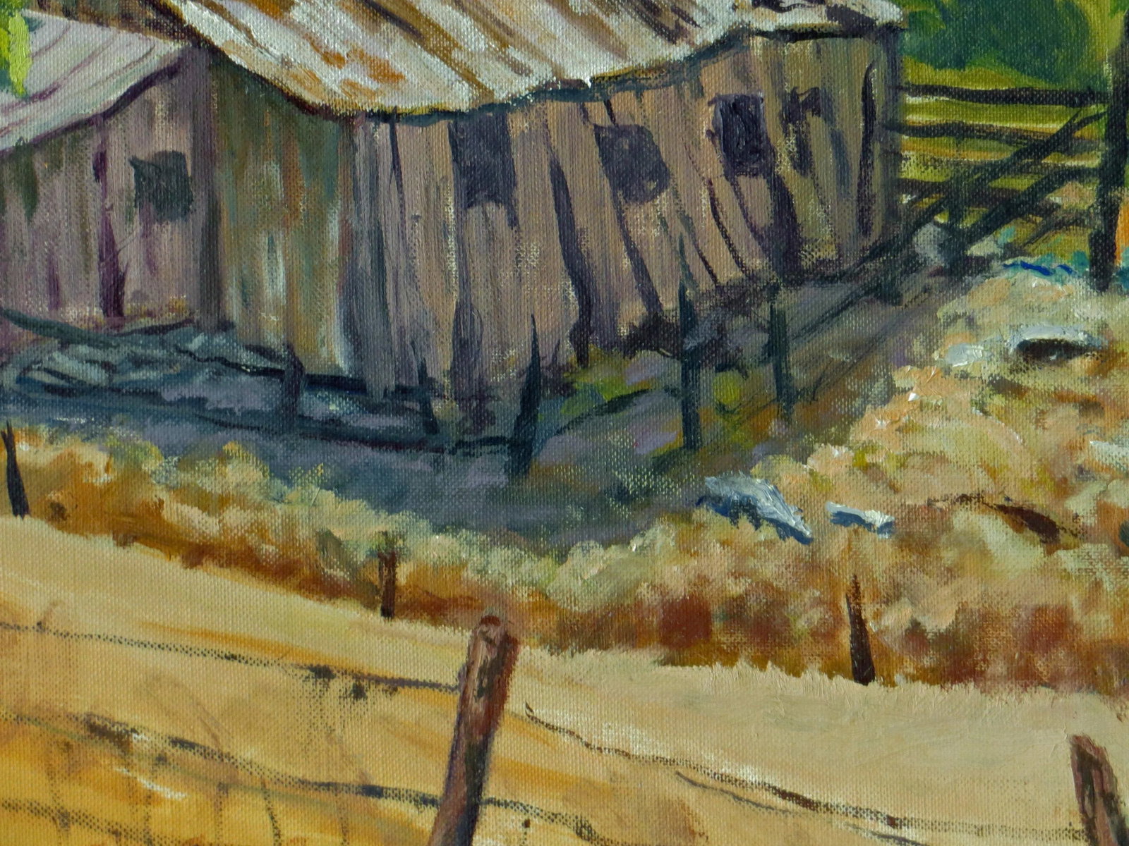 California Landscape Rancho El Camino Vintage Oil Painting - 5
