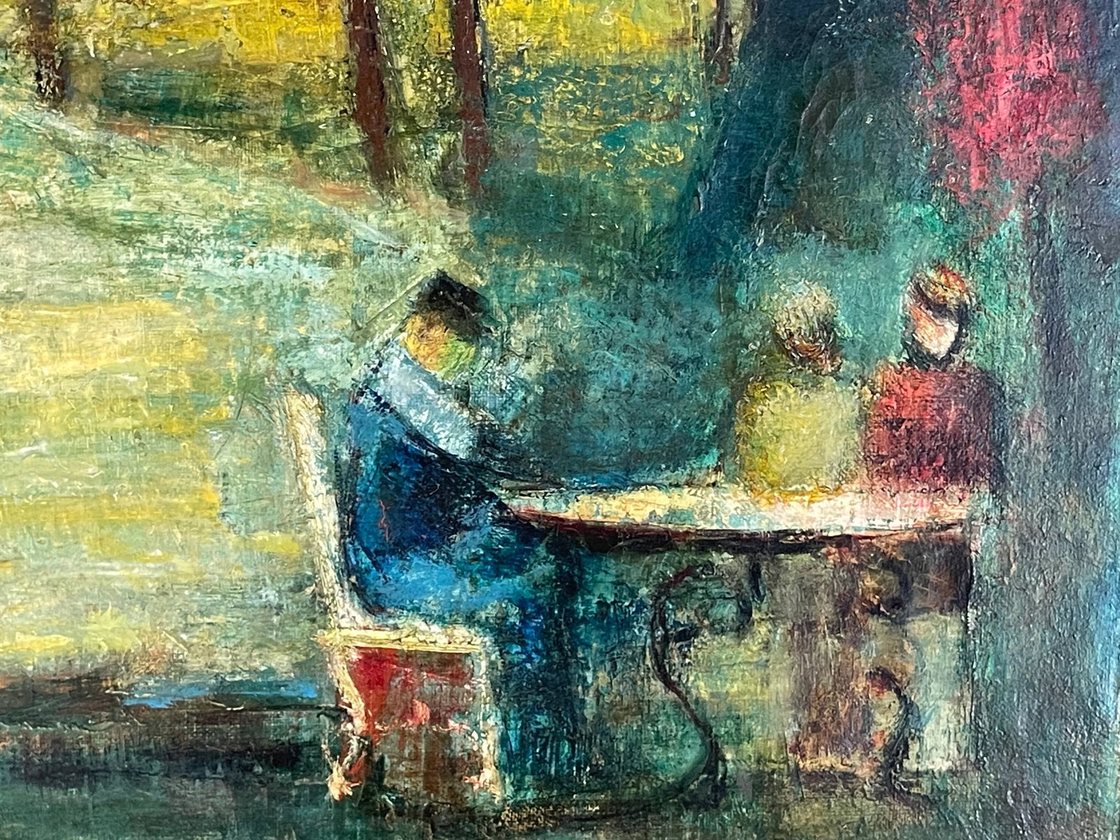 Mid 20th Century Fountain in the Park, Oil on Canvas by Martin Friedman - 2
