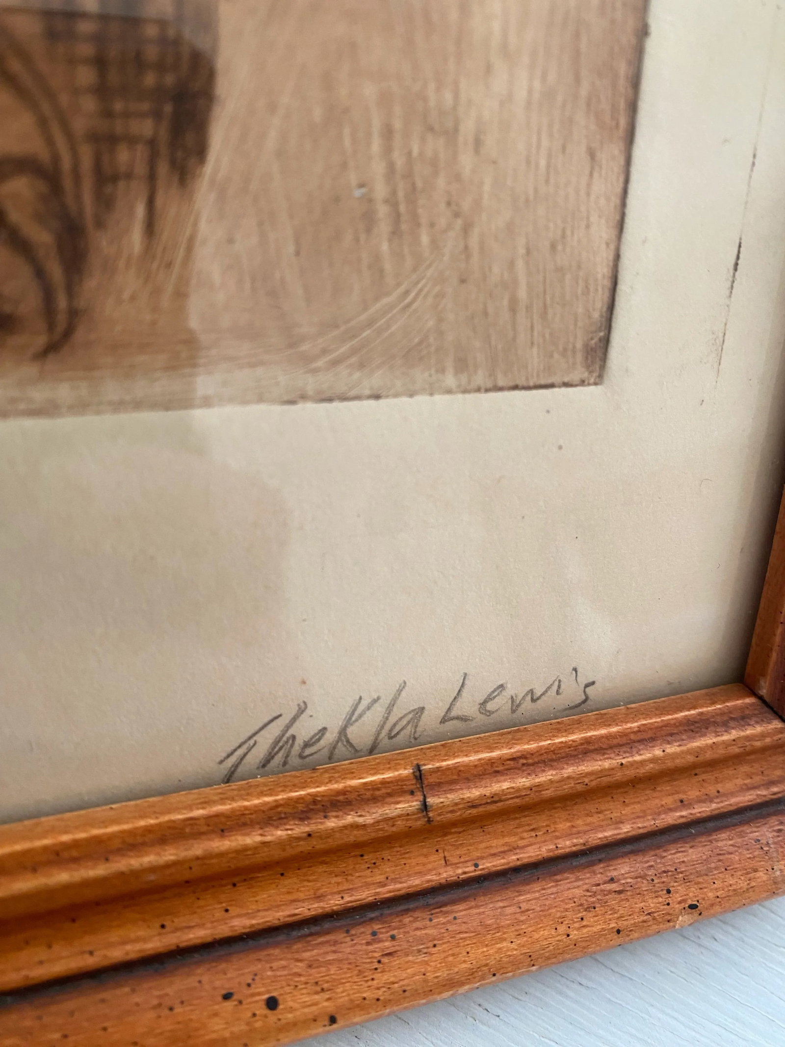 Vintage Mid-Century Original Lion Animal Etching Signed - 4
