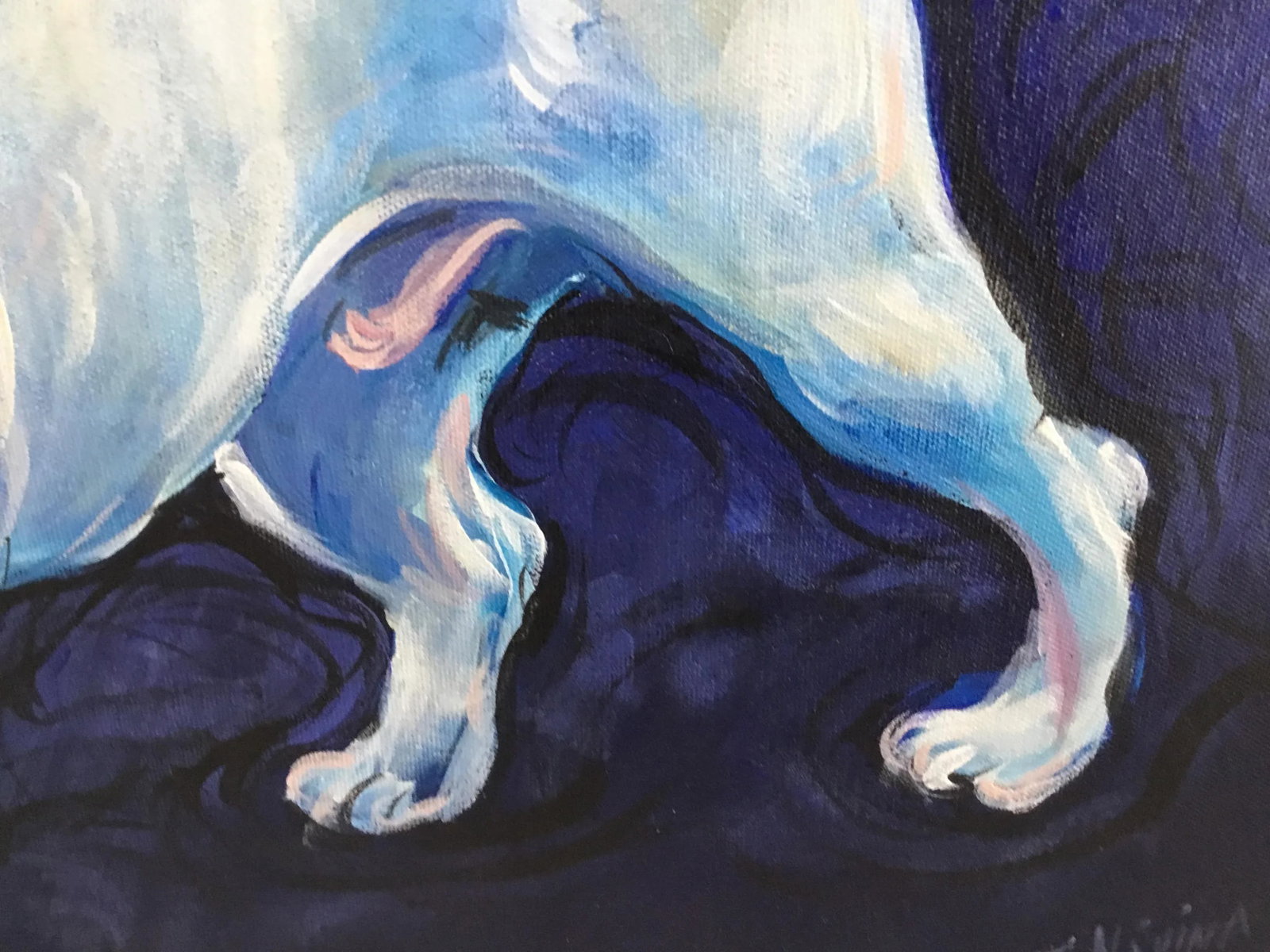 Realist "Smile" Acrylic on Canvas Painting of a Dog by T.Nivina - 4