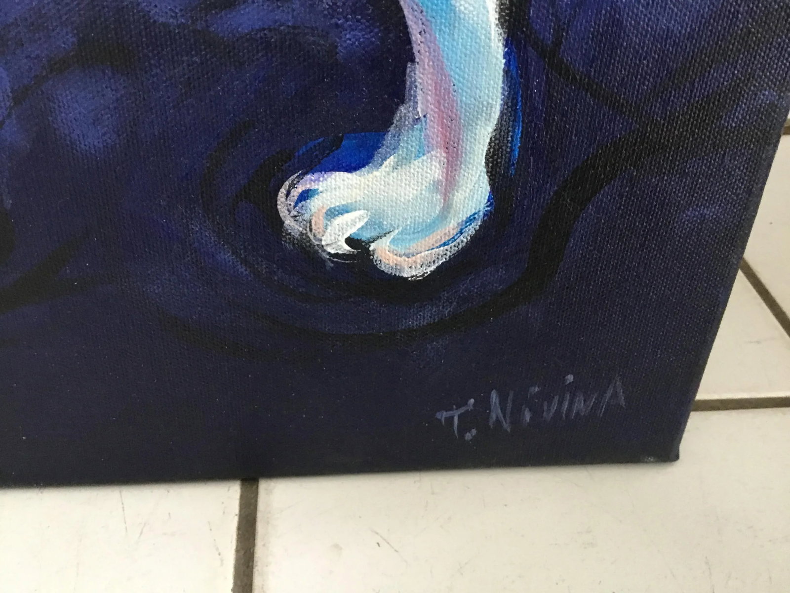 Realist "Smile" Acrylic on Canvas Painting of a Dog by T.Nivina - 5