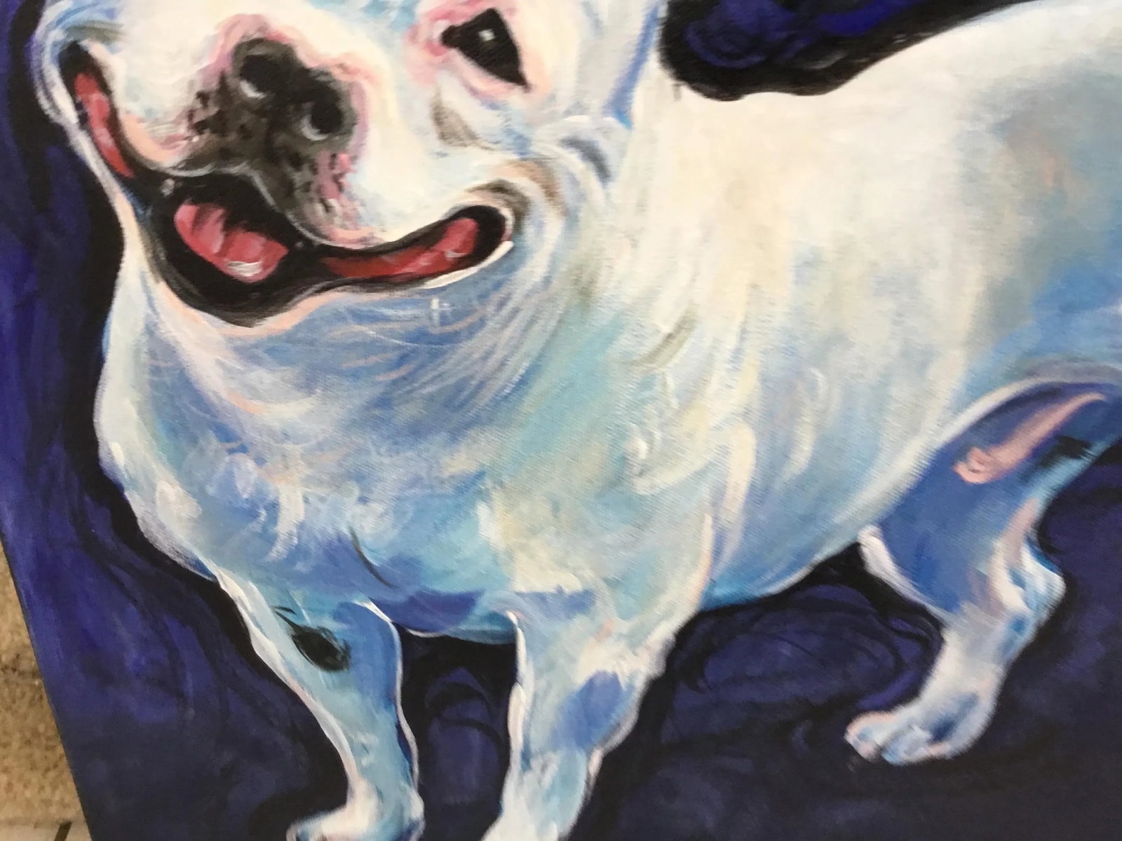 Realist "Smile" Acrylic on Canvas Painting of a Dog by T.Nivina - 6