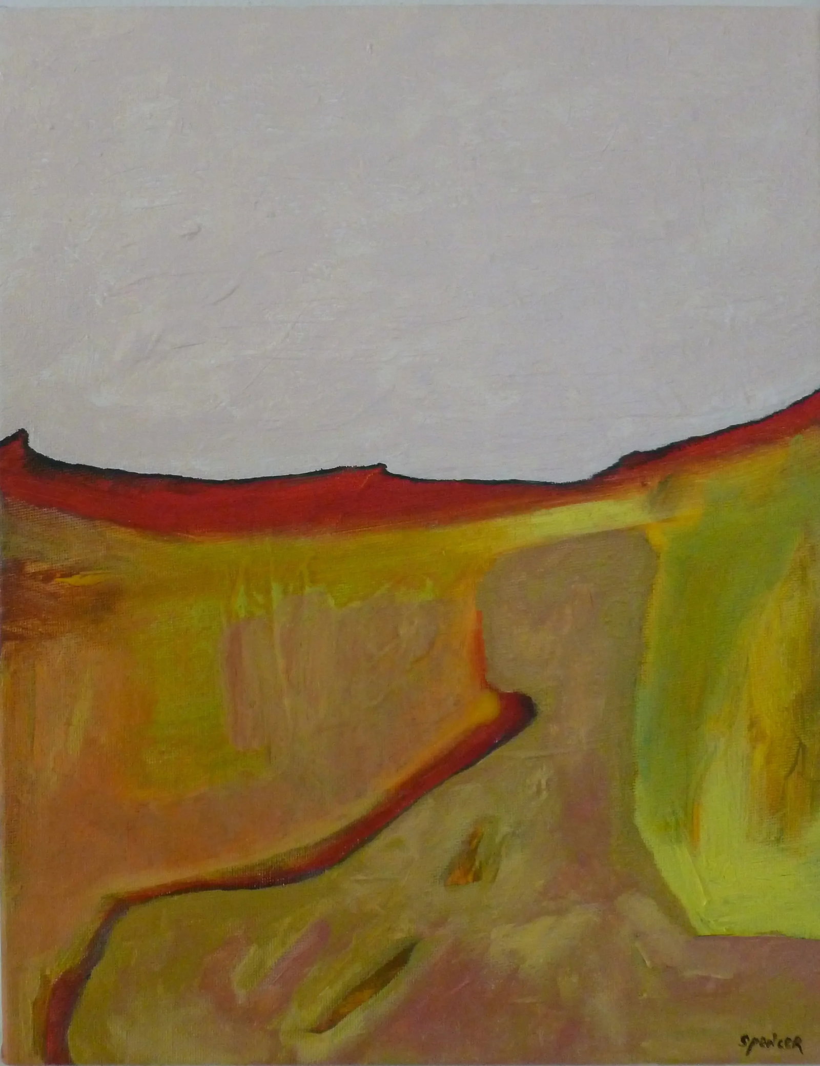 "Red Horizon" Original Abstract Acrylic Painting by Scott Spencer: Are we on the right path? If not, we need to get back on it. Original acrylic painting on stretched canvas. Condition: Imperfections: No Imperfections Origin: United States Materials &
