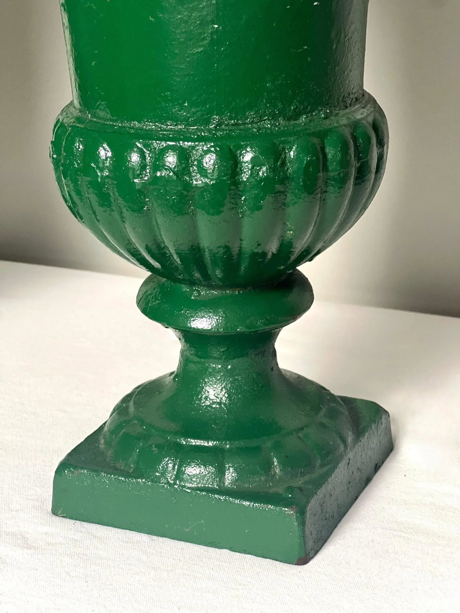 Pair of 20th Century French Green Cast Iron Urns - 7