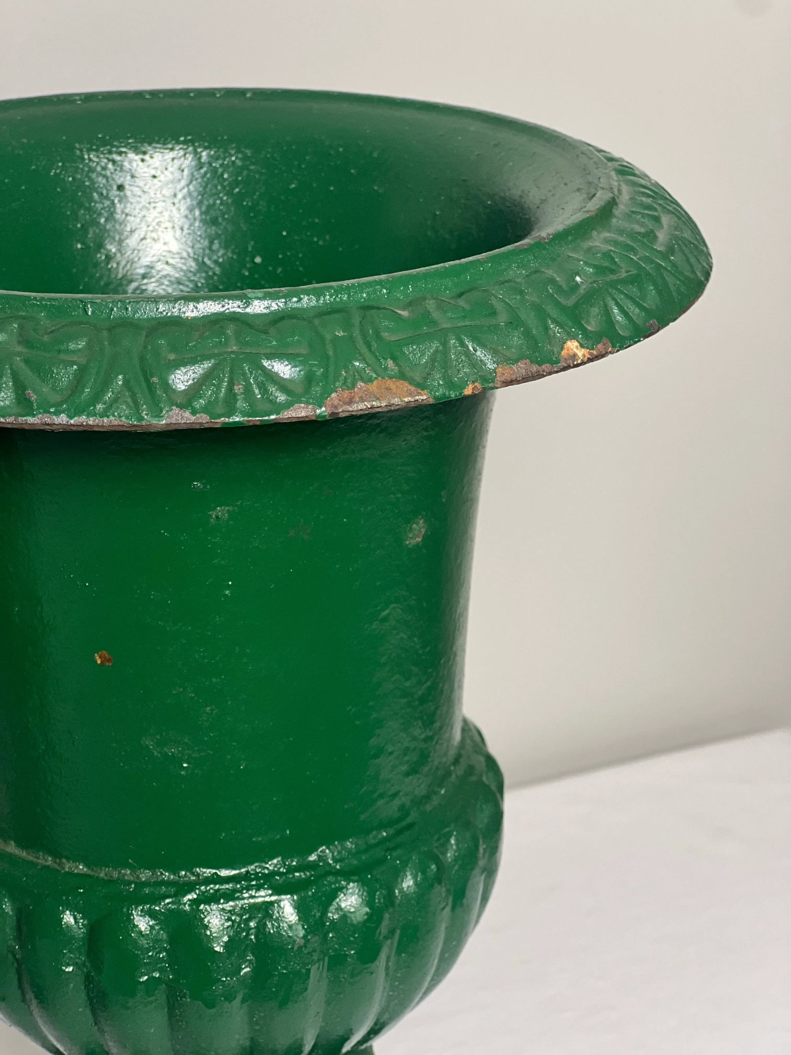 Pair of 20th Century French Green Cast Iron Urns - 9