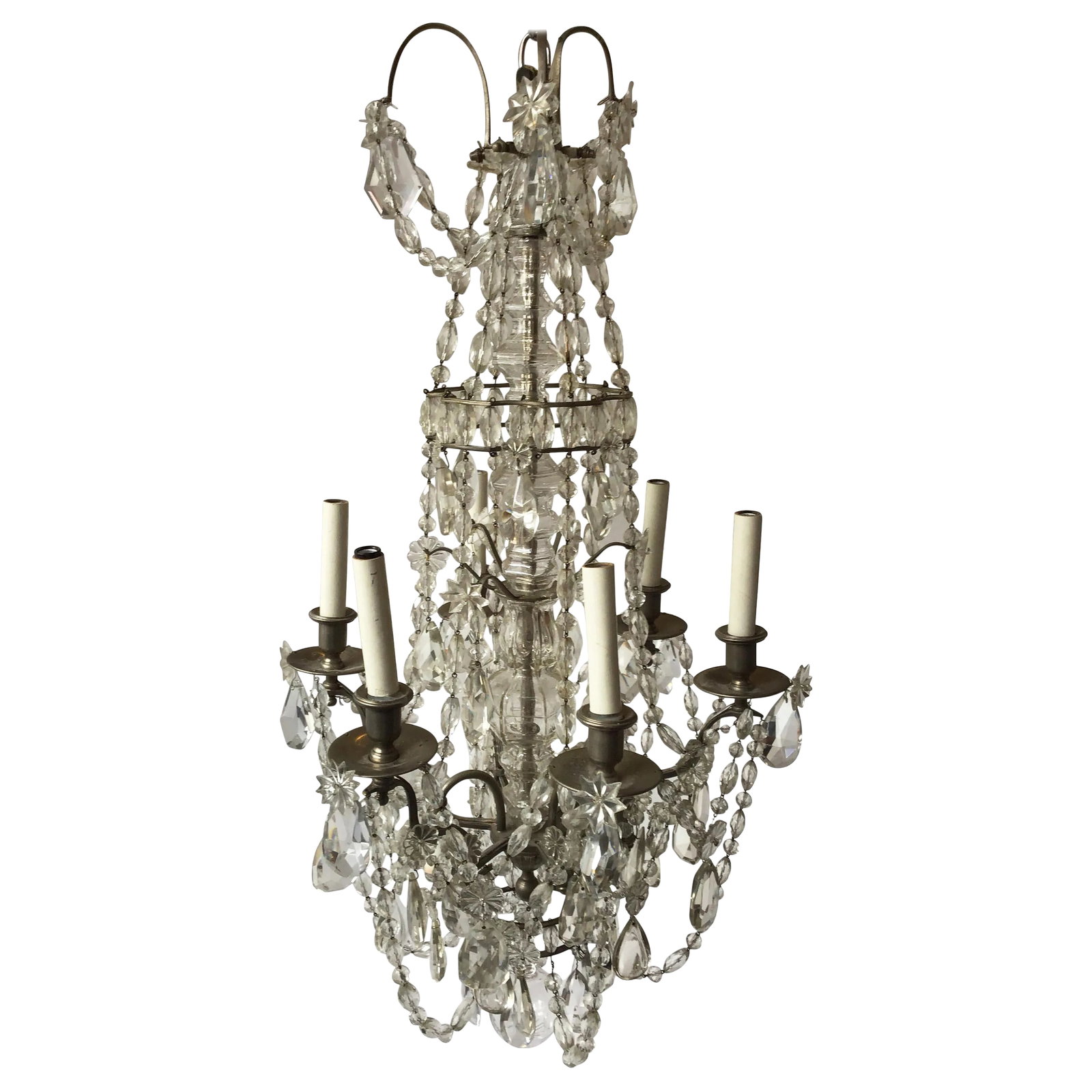 1940s French 6-Arm Crystal Chandelier (1 of 13)