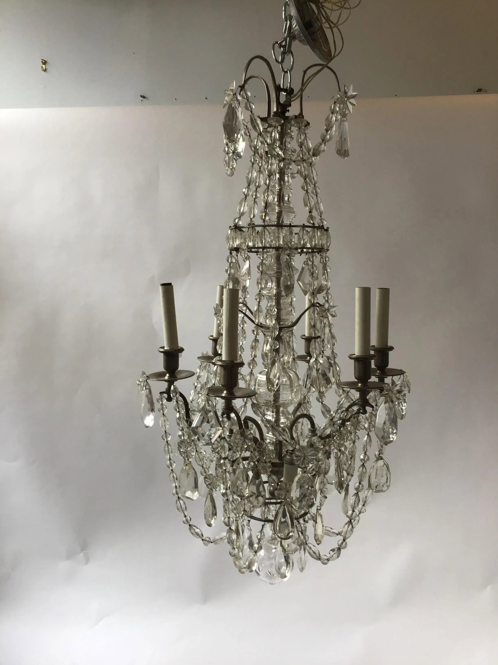 1940s French 6-Arm Crystal Chandelier - 2