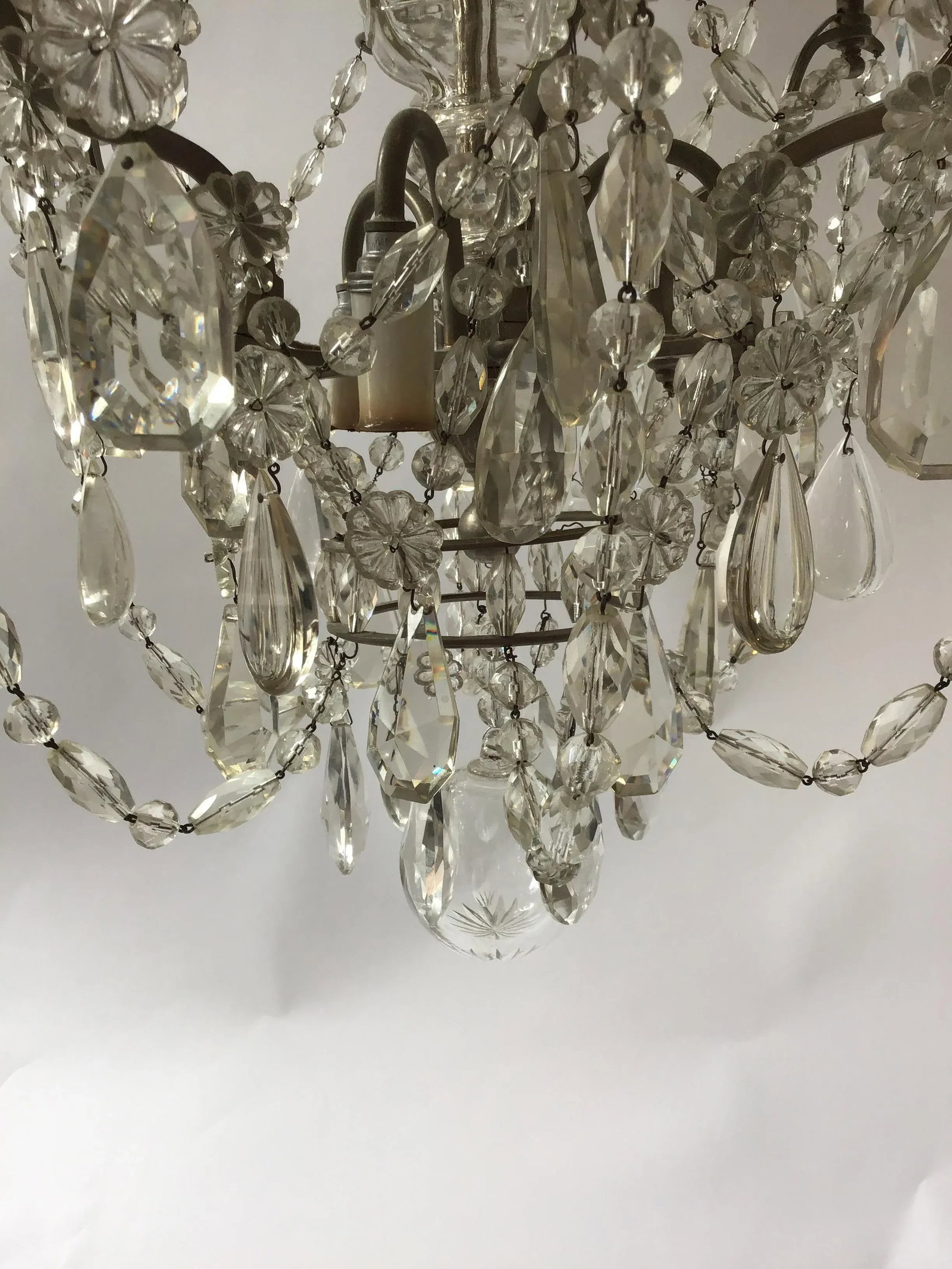 1940s French 6-Arm Crystal Chandelier - 3