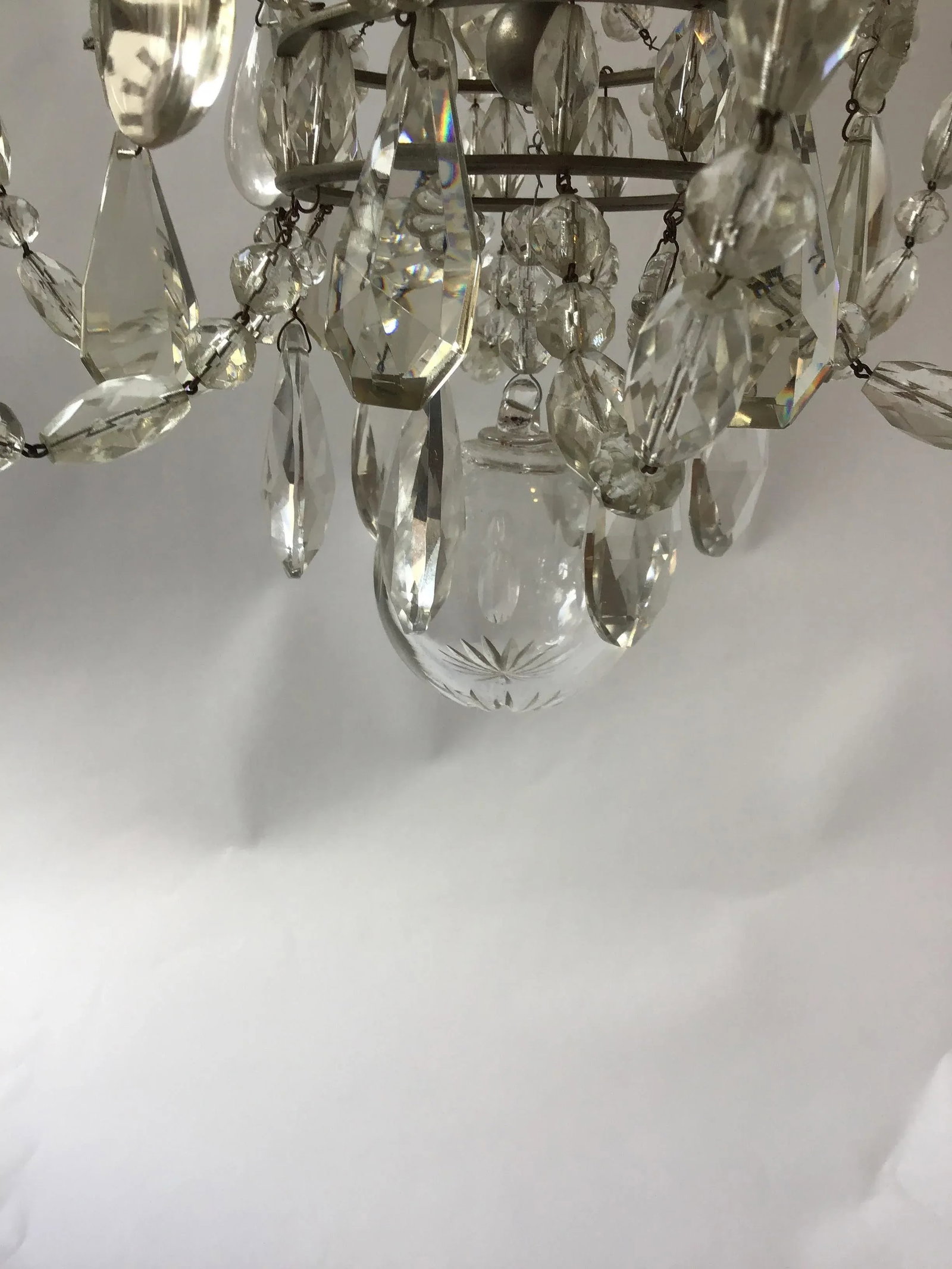1940s French 6-Arm Crystal Chandelier - 4