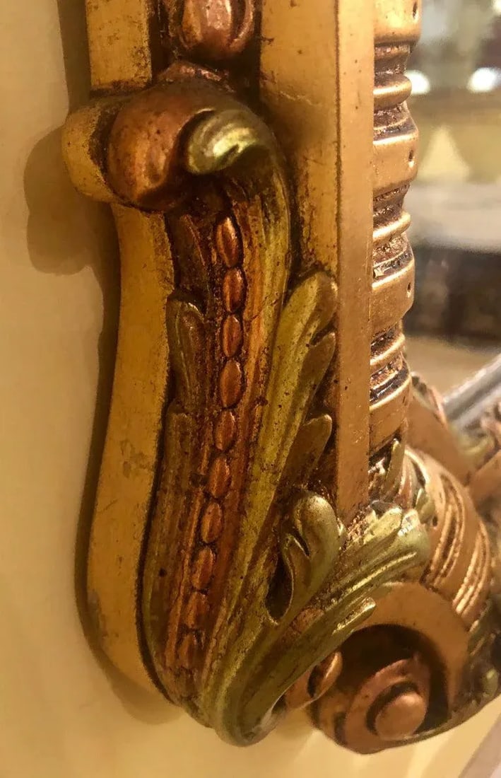 Hollywood Regency Carved Wall Console or Over the Mantle Mirror - 12
