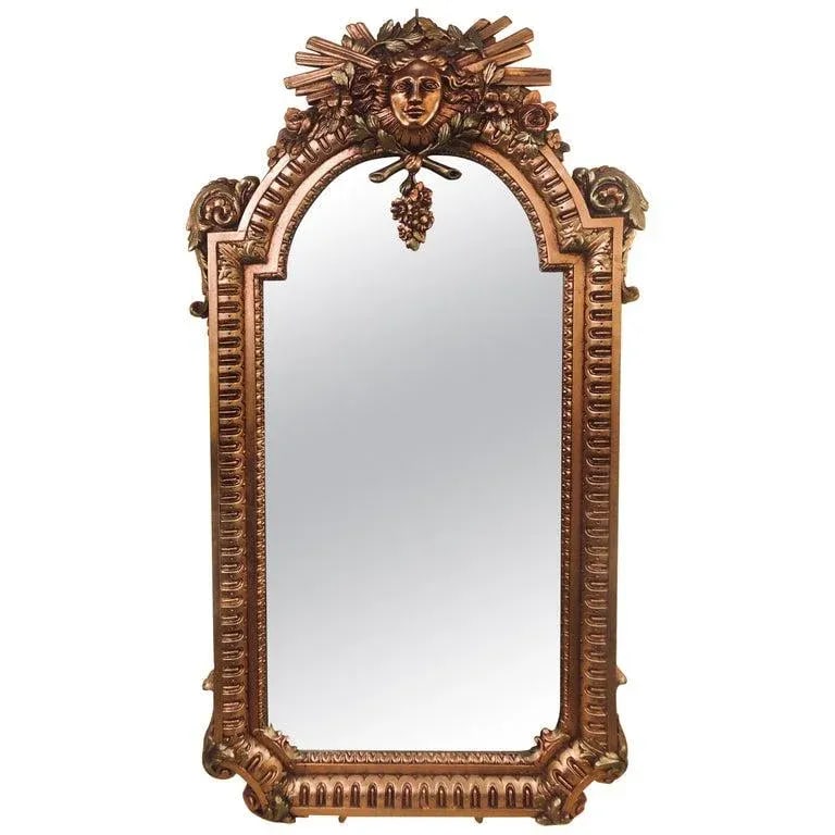 Hollywood Regency Carved Wall Console or Over the Mantle Mirror - 13