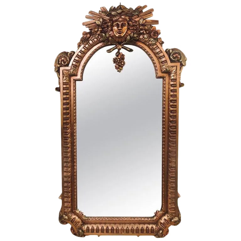 Hollywood Regency Carved Wall Console or Over the Mantle Mirror (1 of 13)