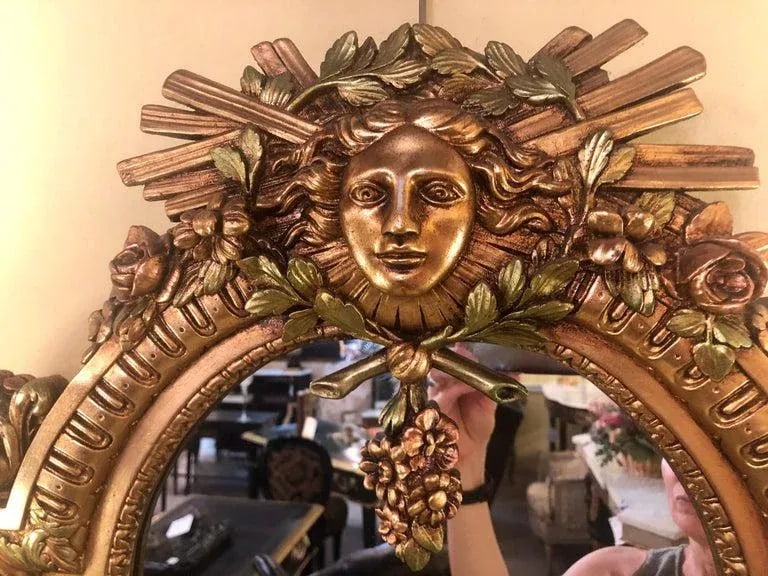 Hollywood Regency Carved Wall Console or Over the Mantle Mirror - 3