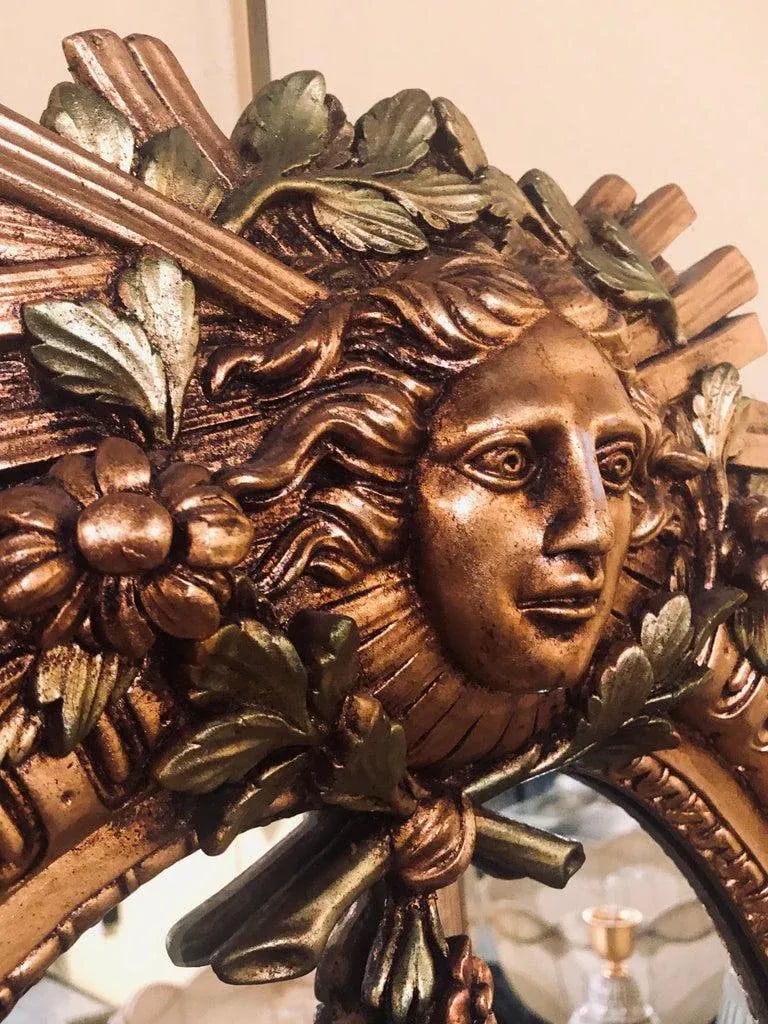 Hollywood Regency Carved Wall Console or Over the Mantle Mirror - 8