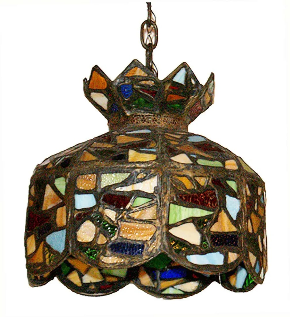 Antique Stained Glass Chandelier - 2