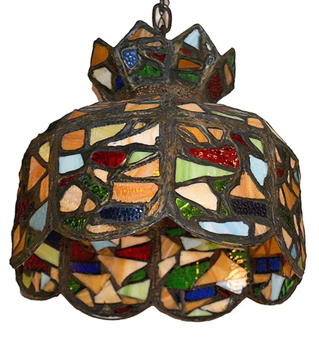 Antique Stained Glass Chandelier - 3