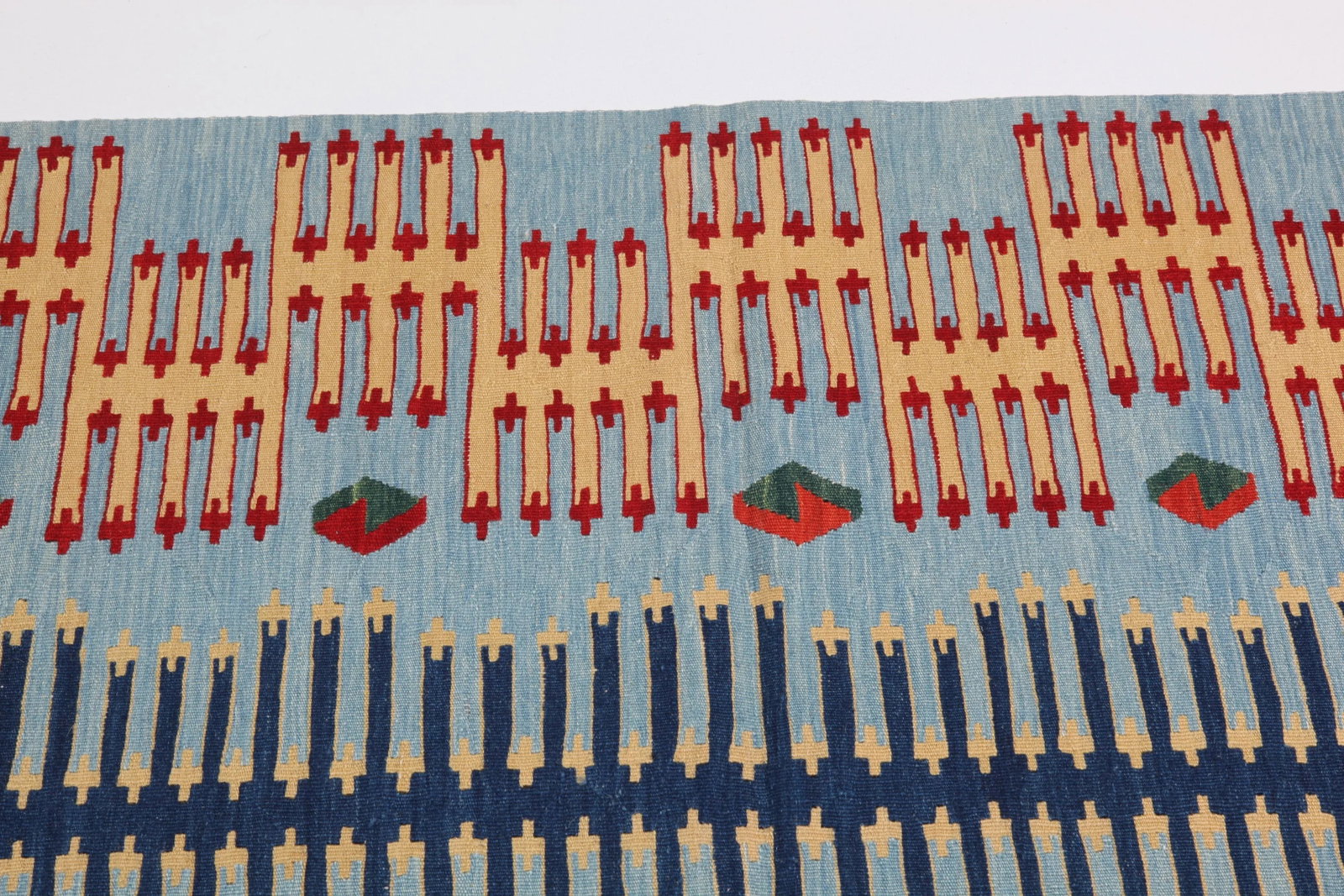 Handwoven Modern Oushak Reprodaction Fine Kilim - 12