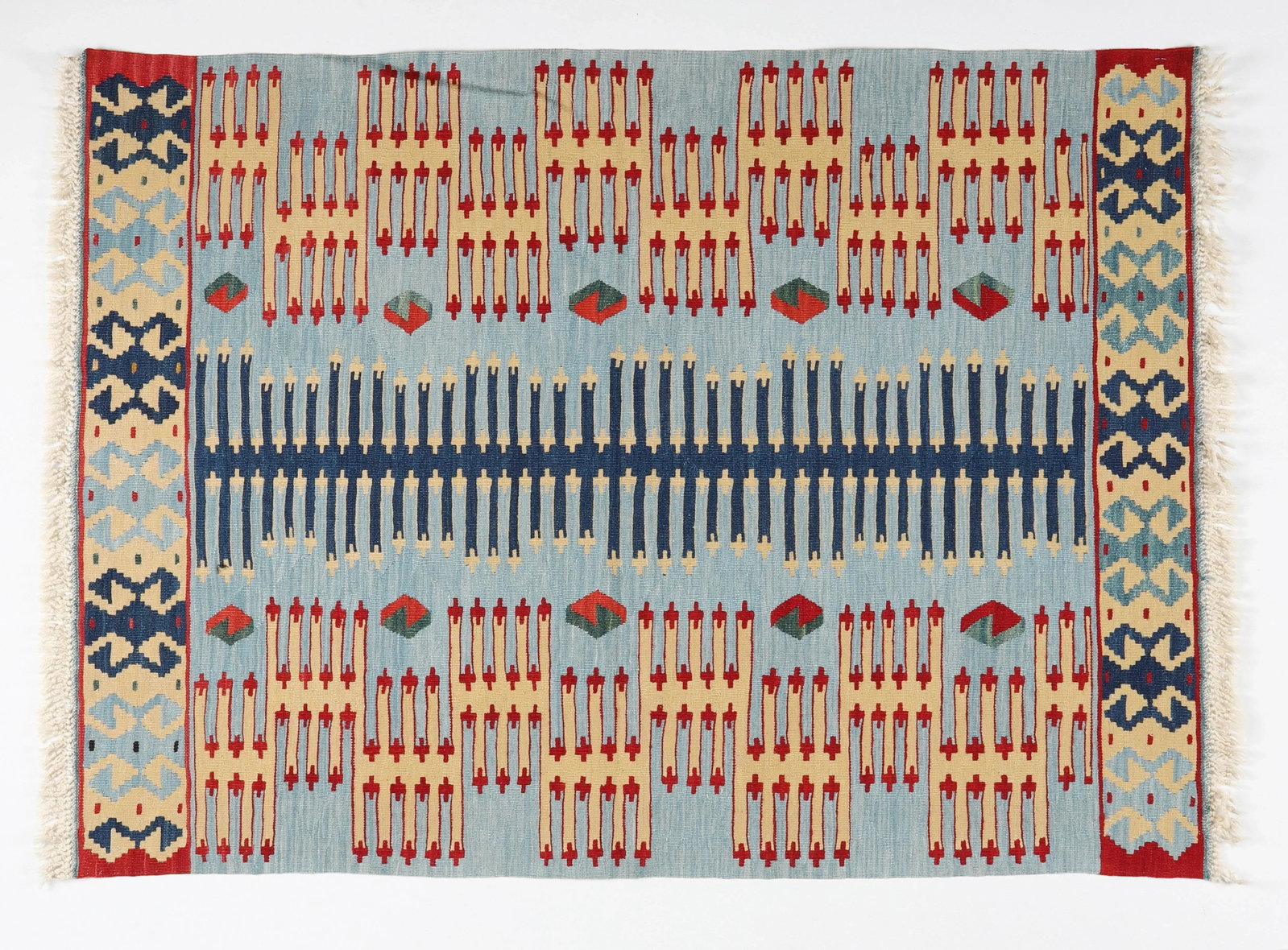 Handwoven Modern Oushak Reprodaction Fine Kilim - 2