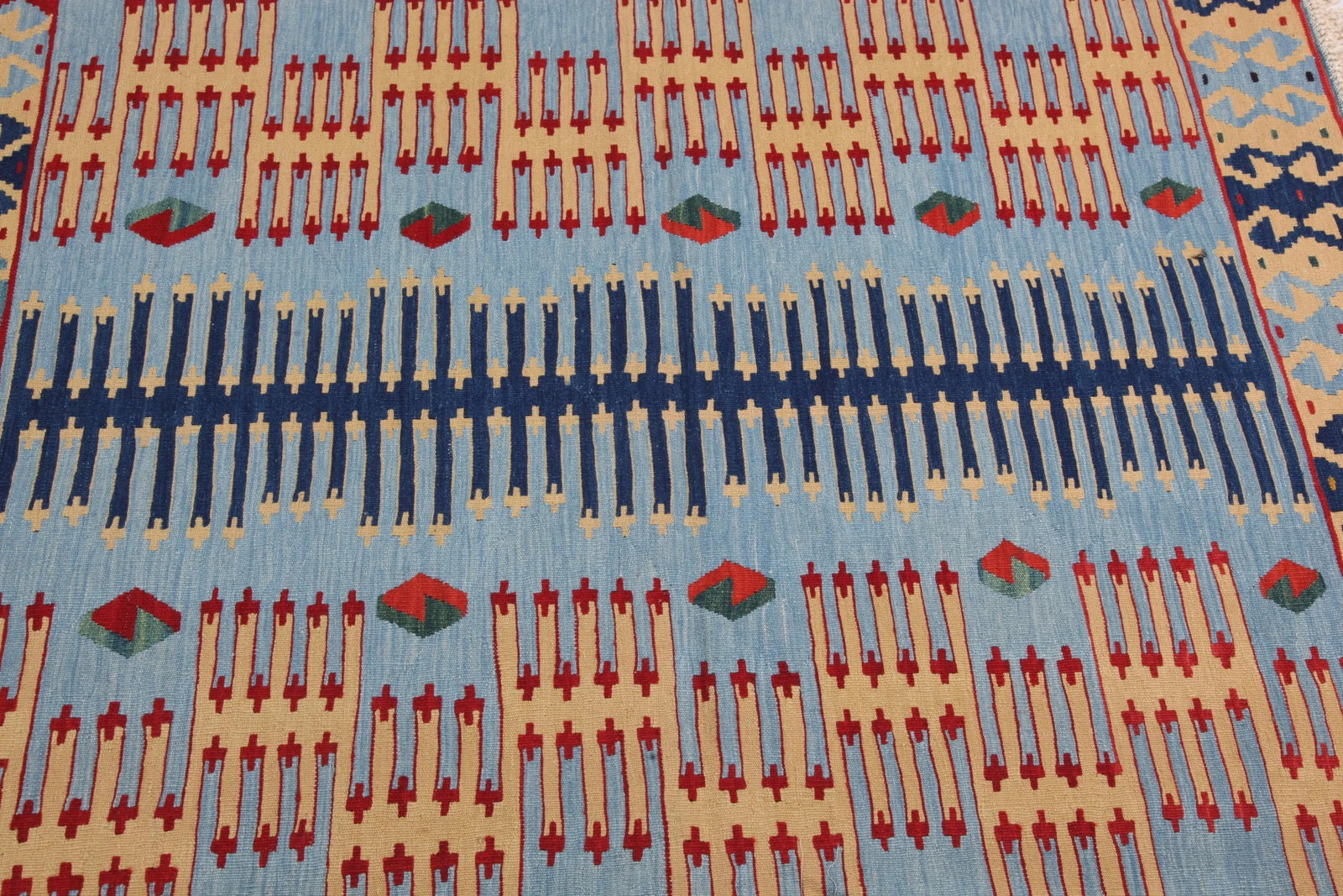 Handwoven Modern Oushak Reprodaction Fine Kilim - 5