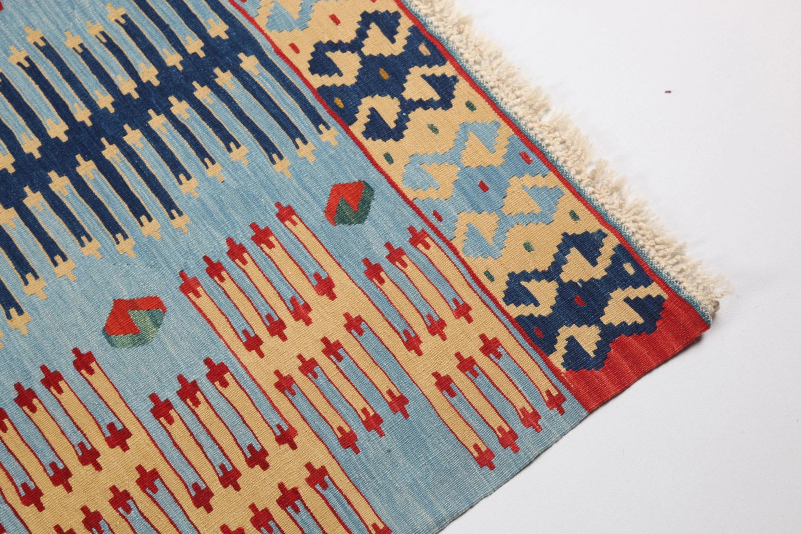 Handwoven Modern Oushak Reprodaction Fine Kilim - 7