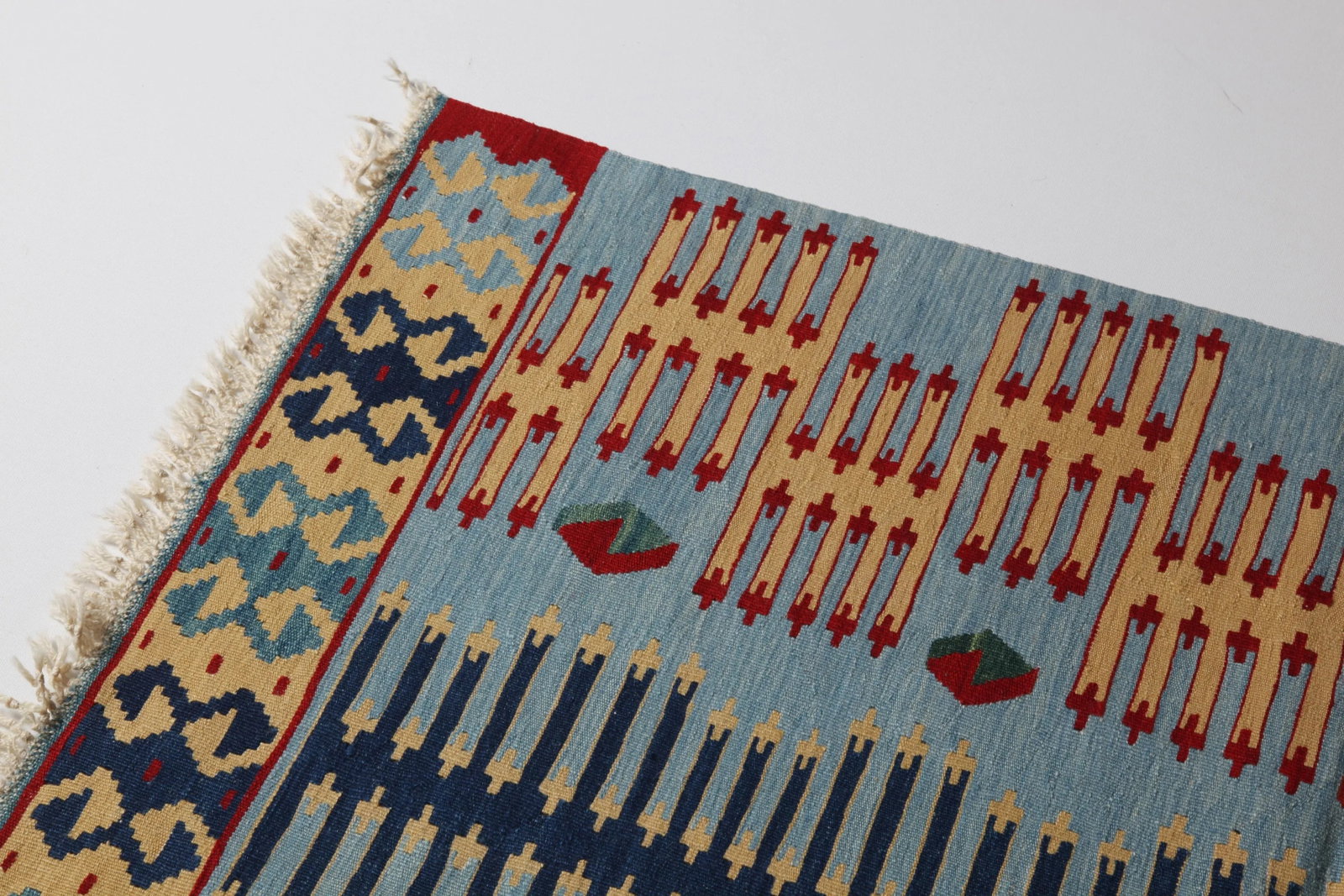 Handwoven Modern Oushak Reprodaction Fine Kilim - 9