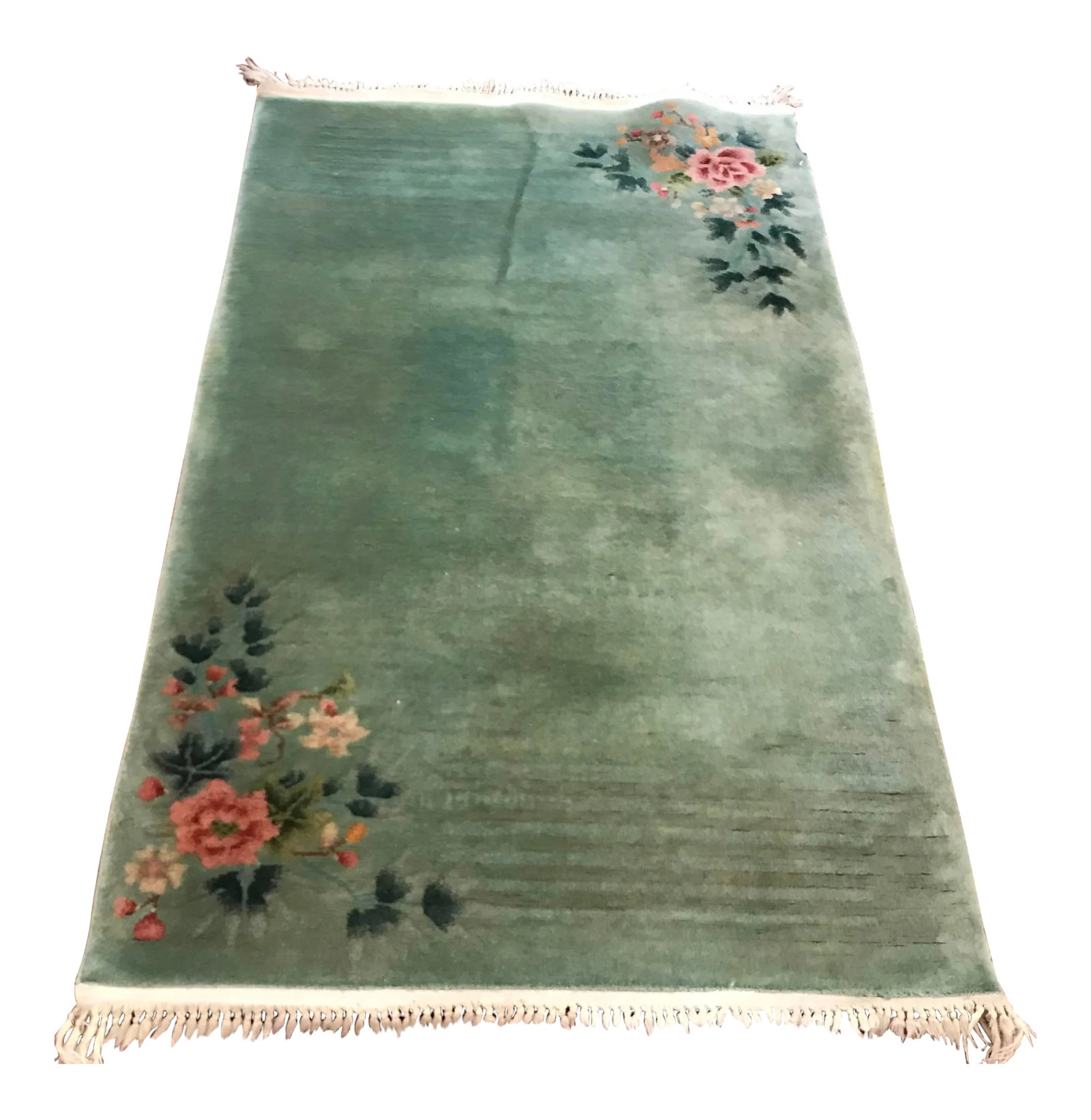 Vintage Art Deco Chinese Rug - 3' * 4'9'': An awesome Vintage Art Deco Chinese rug. It's circa 1930s . It measures 3' x 4'9" it is in an excellent condition for it's age. It has been cleaned up by professional cleaners. Condition: Alterations: