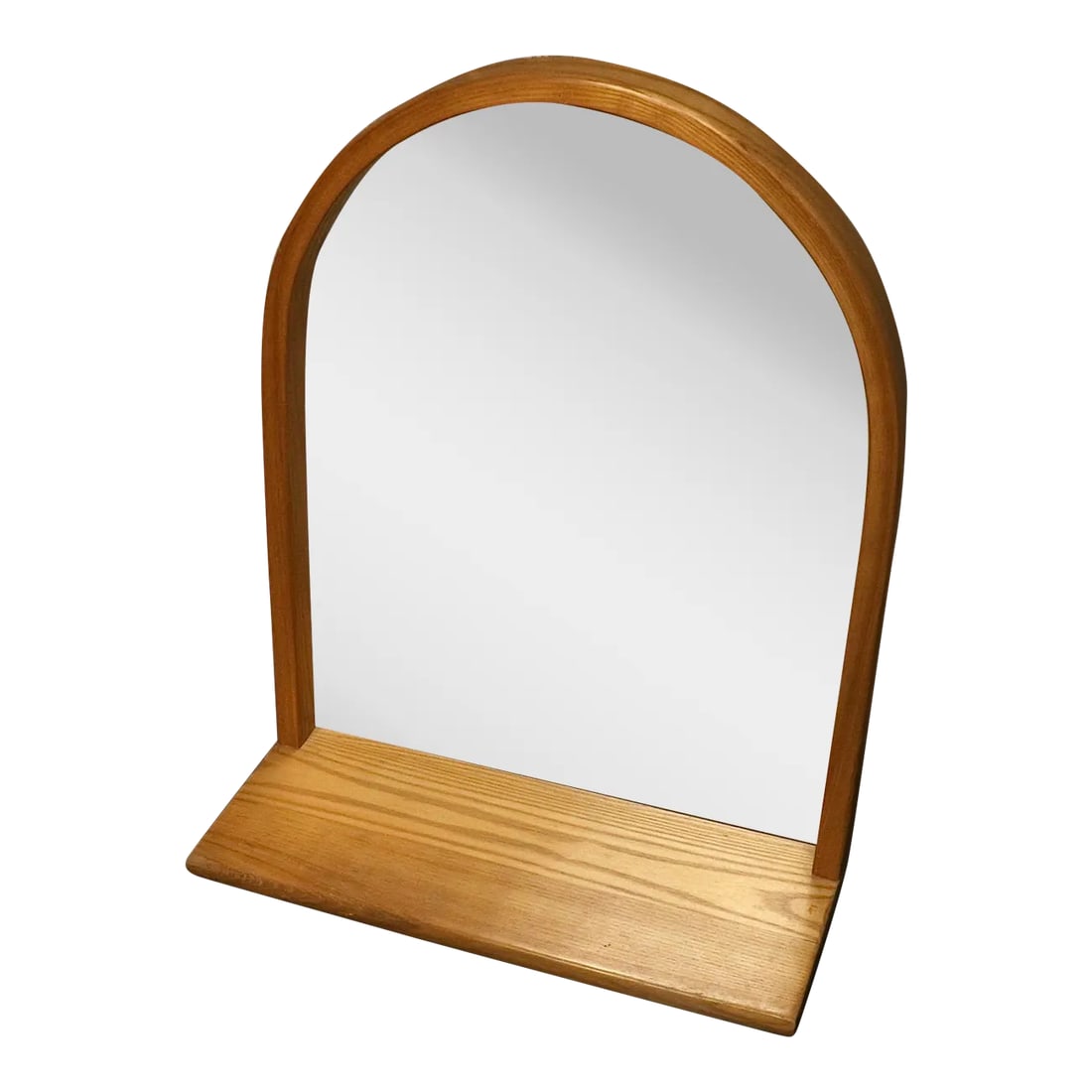 1970s Vermont Tubbs Hanging Wall Mirror: Vermont Tubbs hanging wall mirror with shelf. In blond wood with ready to hang. Condition: Alterations: Original Condition Unaltered Imperfections: Some Imperfections Condition Notes: Good condition.