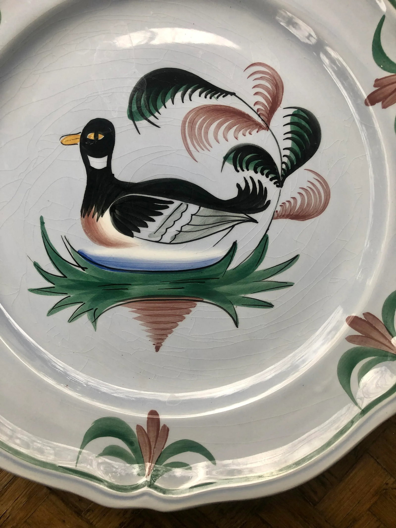 Mid 20th Century Longchamp "Blue Duck" French Faience Majolica Soup Tureen - 5