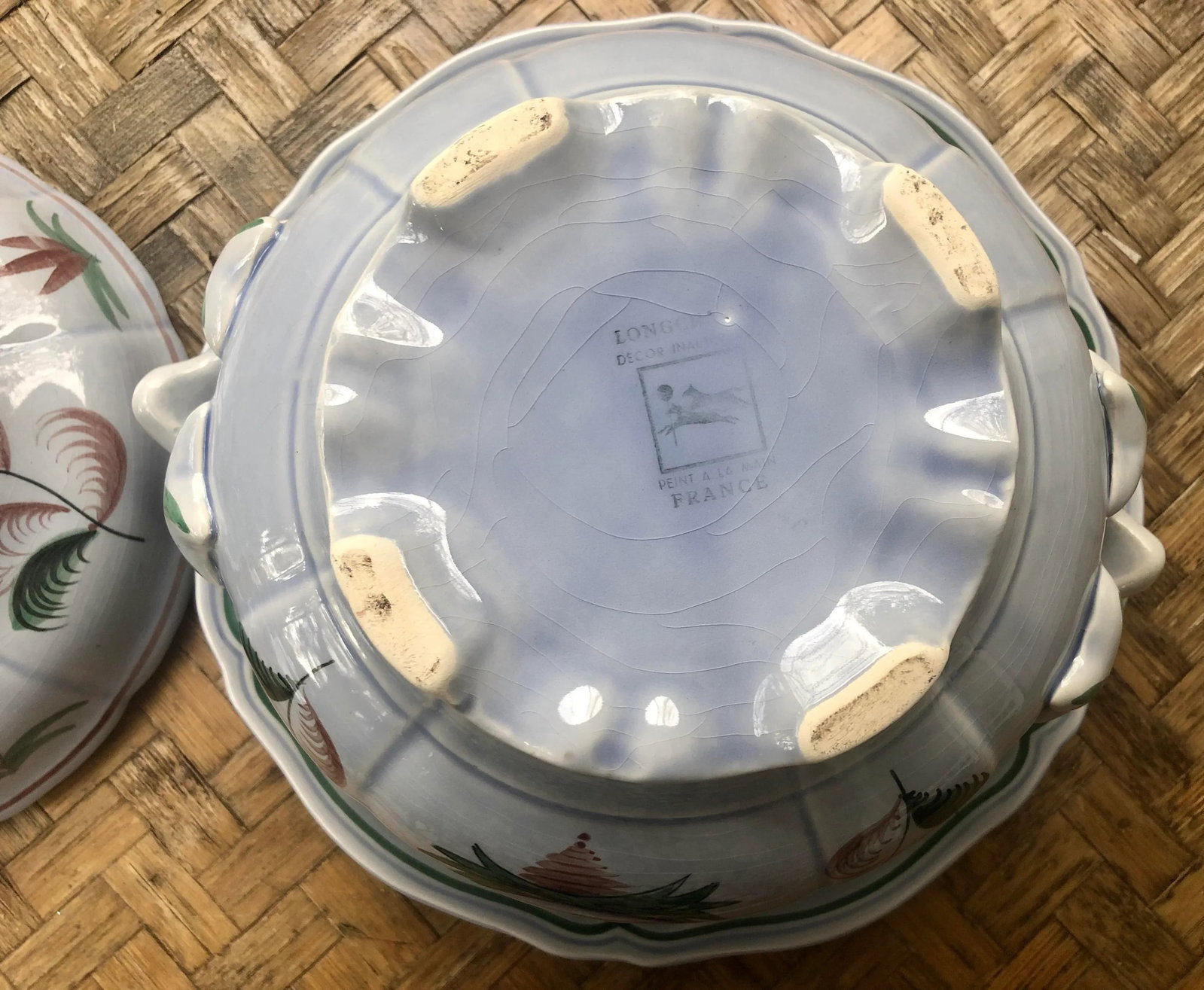 Mid 20th Century Longchamp "Blue Duck" French Faience Majolica Soup Tureen - 7