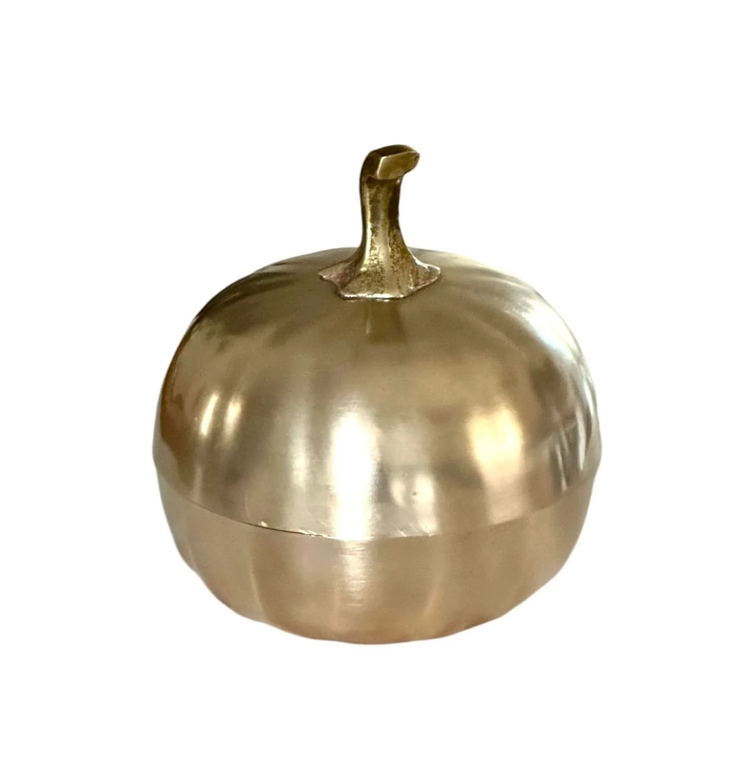 Vintage Brass Pumpkin Form Lidded Box Object #3 - 2